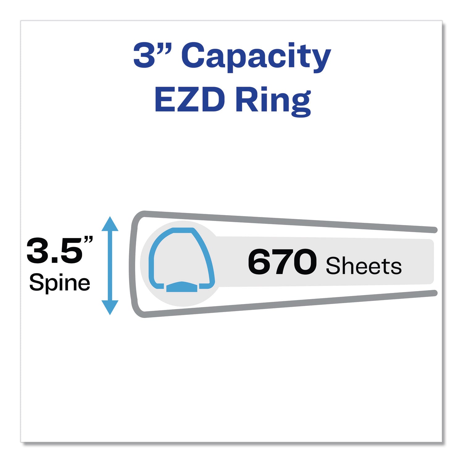 Avery® Durable Non-View Binder With Durahinge And Ezd Rings, 3 Rings, 3" Capacity, 11 X 8.5, Black, (8702)