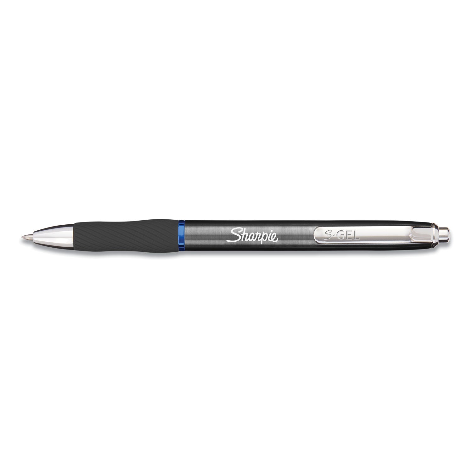 Sharpie® S-Gel™ S-Gel Premium Metal Barrel Gel Pen, Retractable, Medium 0.7 Mm, Blue Ink, Gun Metal Gray Barrel, Dozen