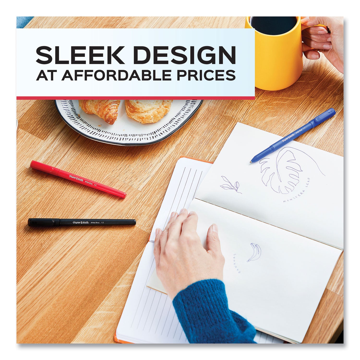 Paper Mate® Write Bros. Ballpoint Pen Value Pack, Stick, Medium 1 Mm, Blue Ink, Blue Barrel, 60/pack