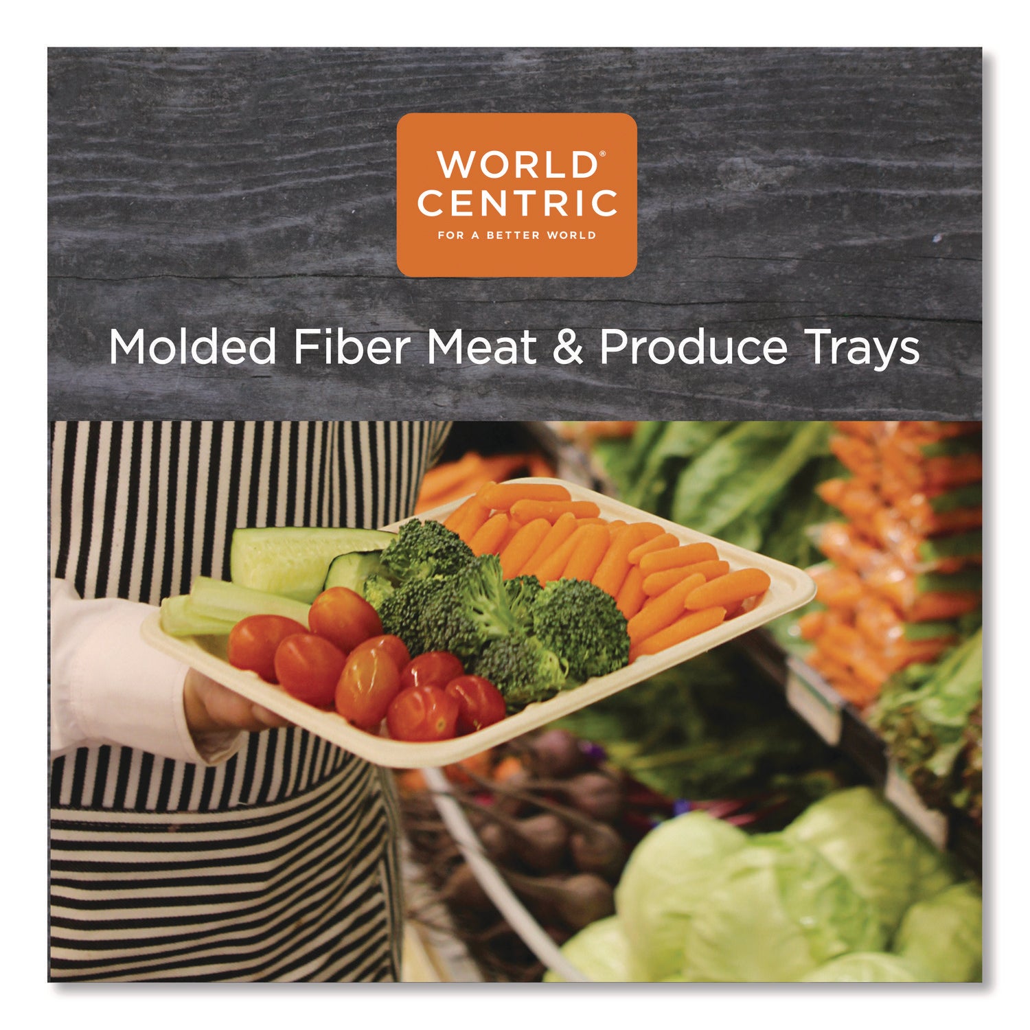 World Centric® Fiber Trays, PLA Lined, PFAS Free, 8.3 x 4.9 x 0.7, Natural, Paper, 500/Carton