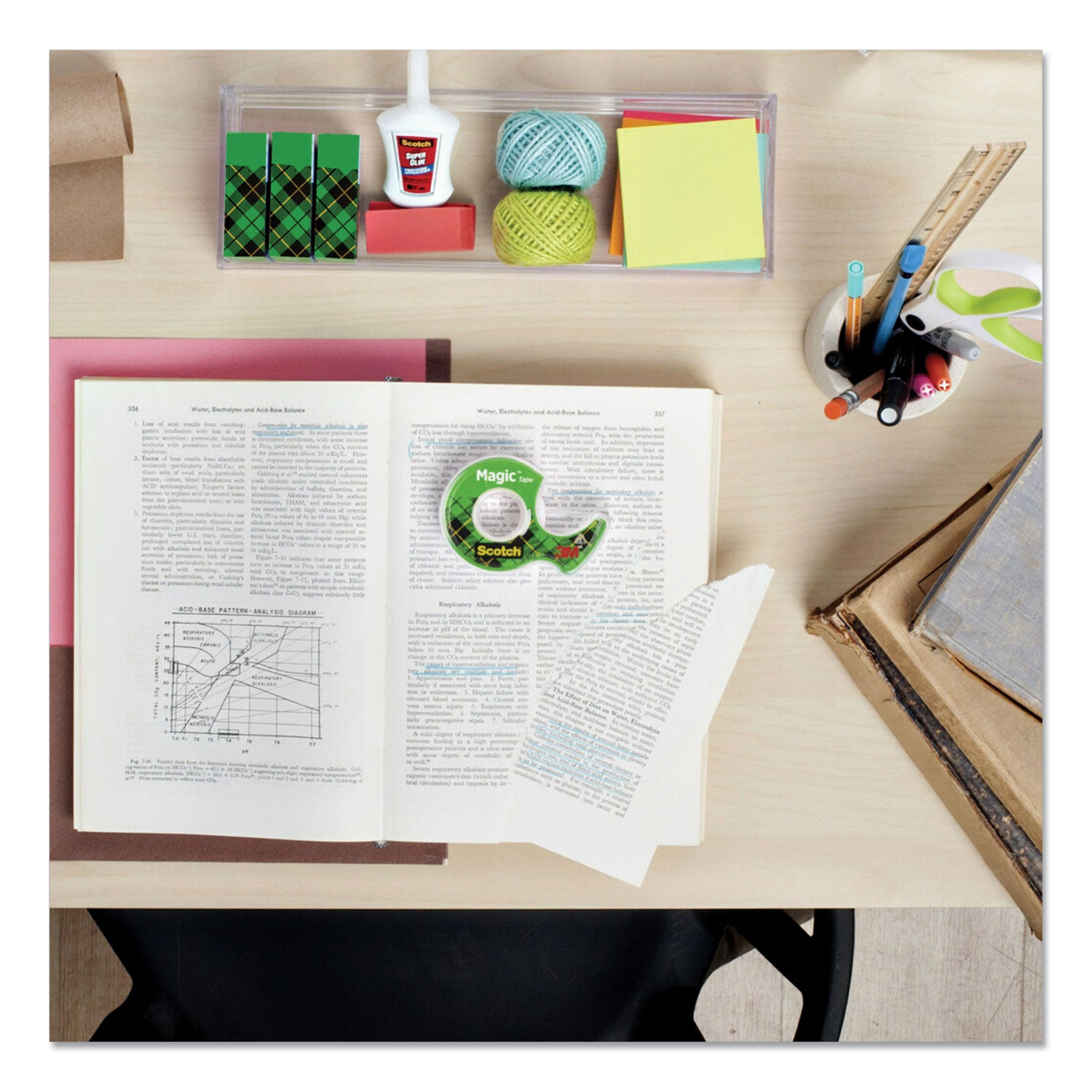 Scotch® Magic Tape In Handheld Dispenser, 1" Core, 0.75" X 25 Ft, Clear