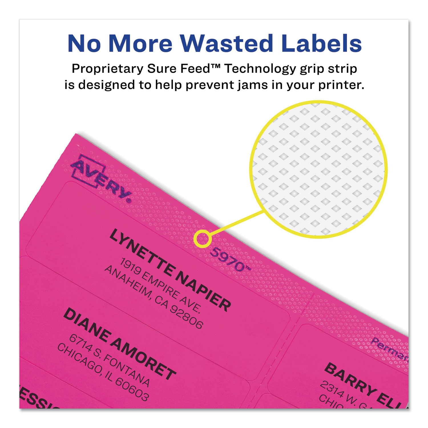 Avery® High-Visibility ID Labels, Laser Printers, 2.25" dia, Assorted, 12/Sheet, 15 Sheets/Pack
