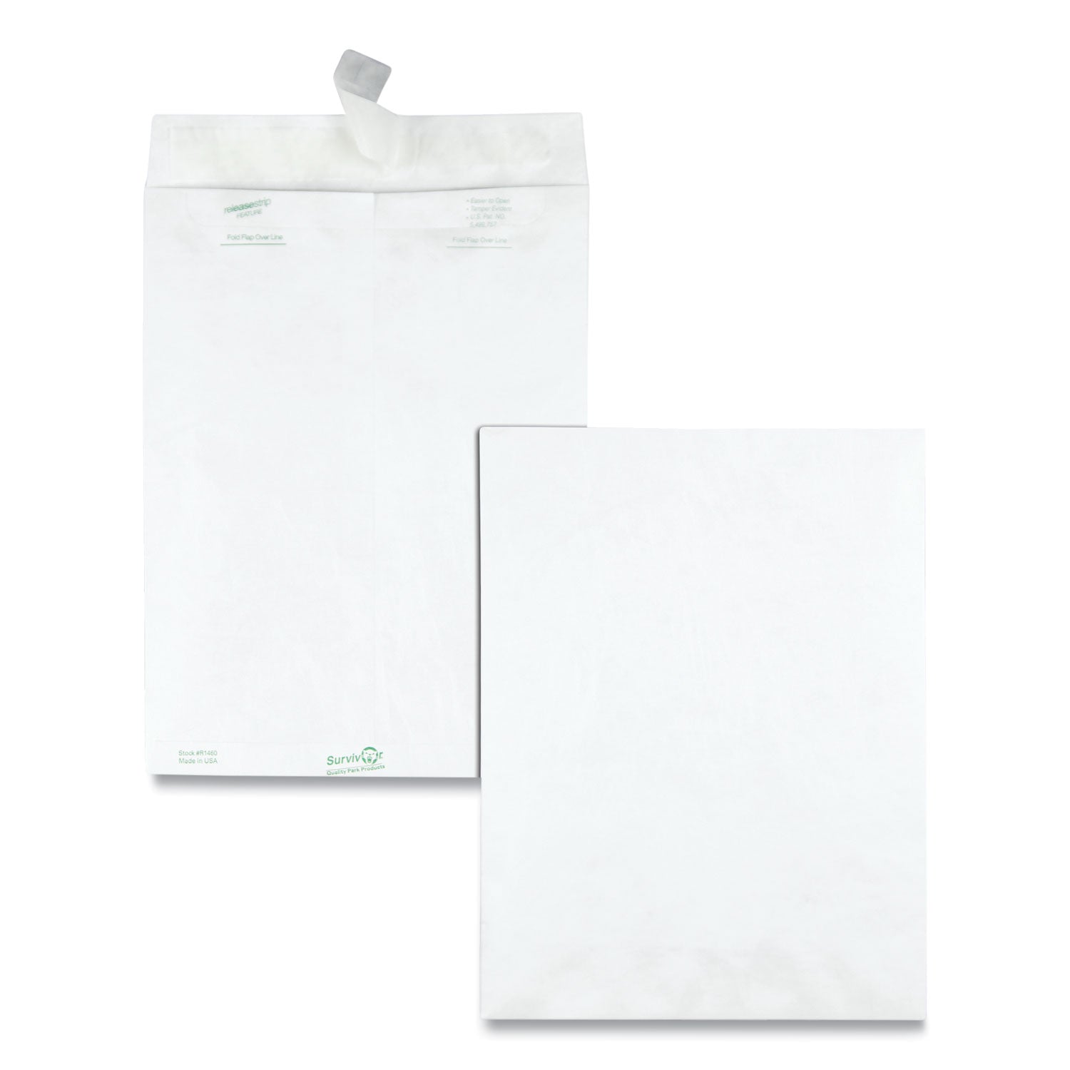 Lightweight 14 lb Tyvek Catalog Mailers, #10 1/2, Square Flap, Redi-Strip Adhesive Closure, 9 x 12, White, 100/Box