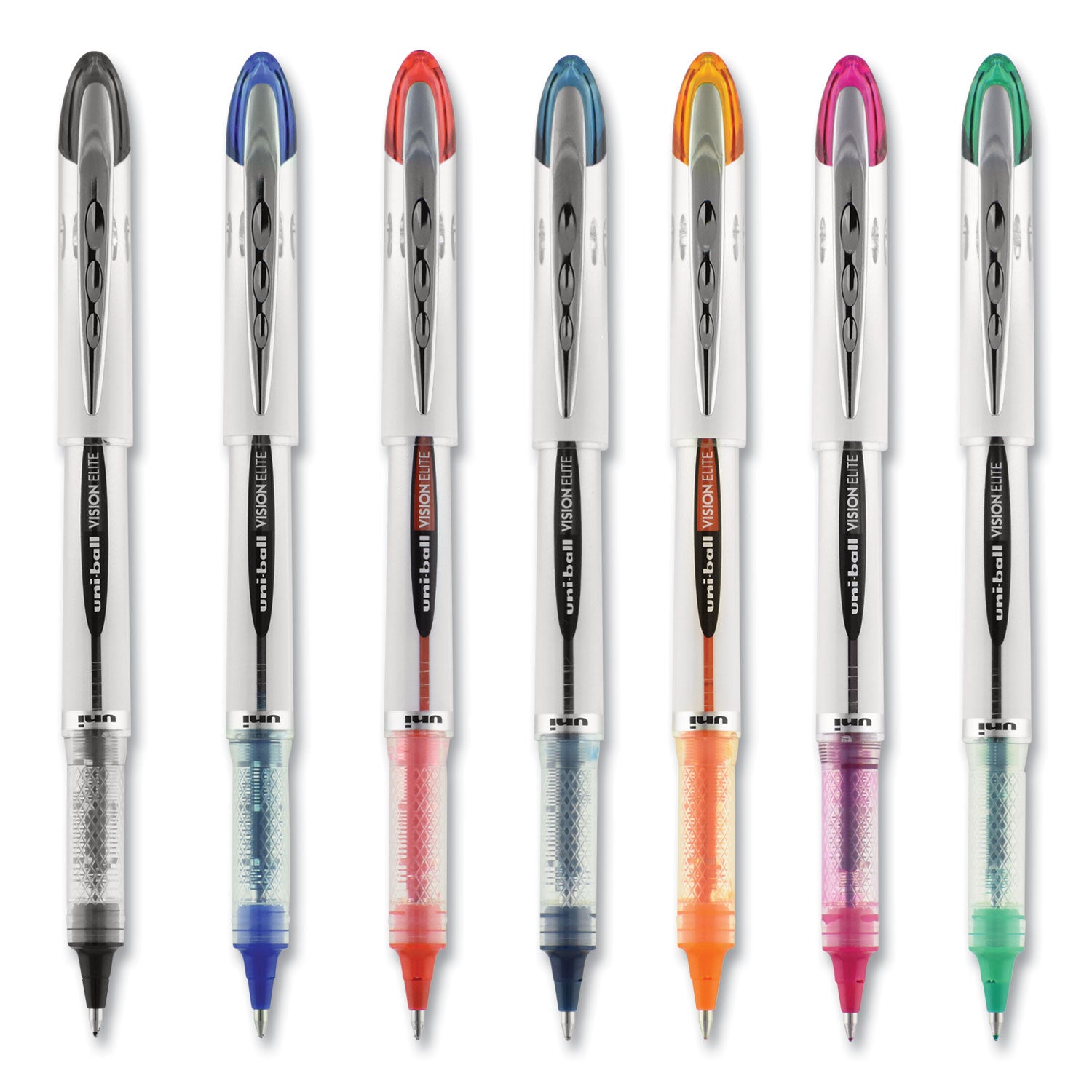 uniball® VISION ELITE Hybrid Gel Pen, Stick, Bold 0.8 mm, Assorted Ink and Barrel Colors, 8/Pack
