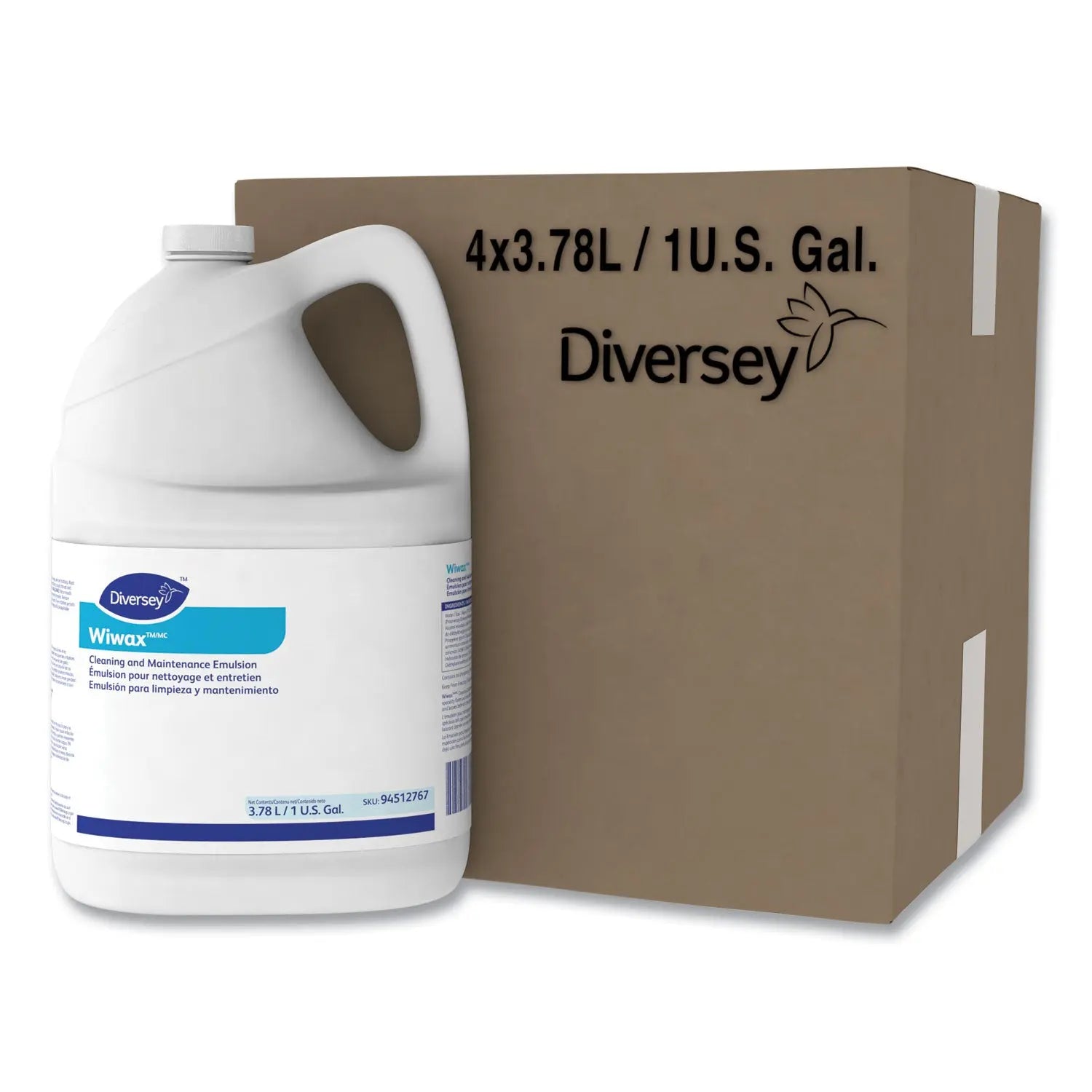 Wiwax Cleaning and Maintenance Solution, Liquid, 1 gal Bottle, 4/Carton Diversey™ Flipcost