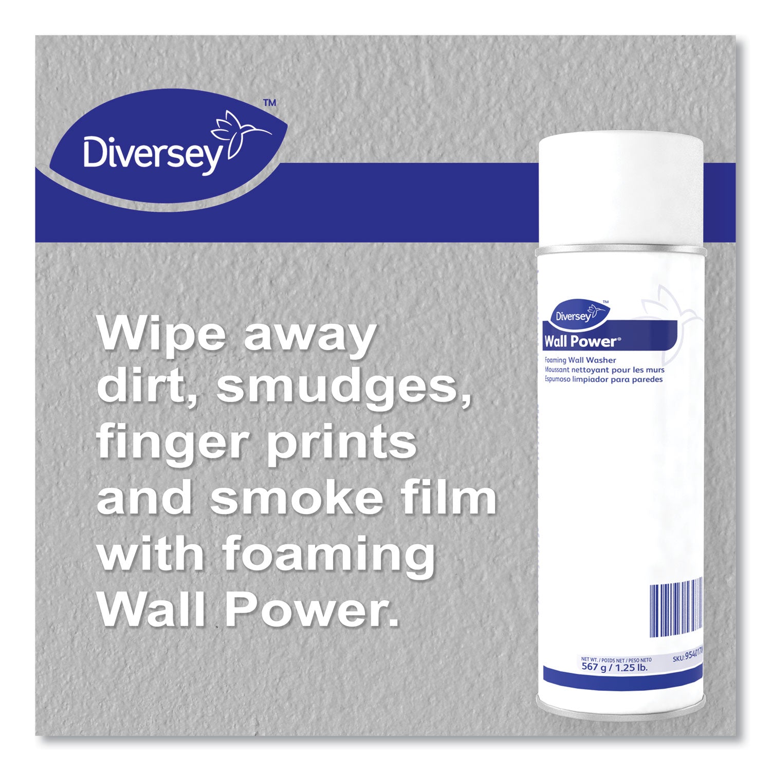 Diversey™ Wall Power Foaming Wall Washer, 20 Oz Can, 12/carton