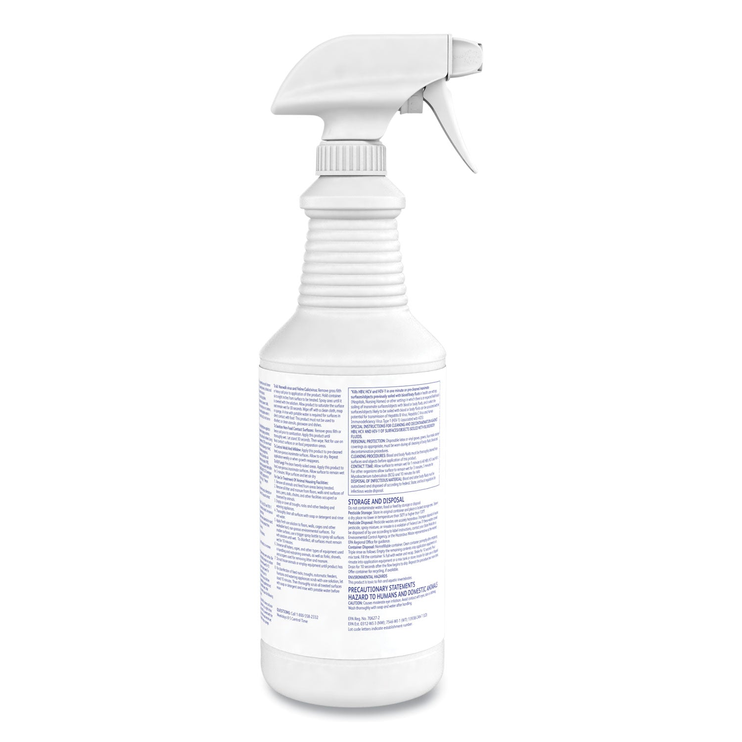 Diversey™ Virex Tb Disinfectant Cleaner, Lemon Scent, Liquid, 32 Oz Bottle, 12/carton
