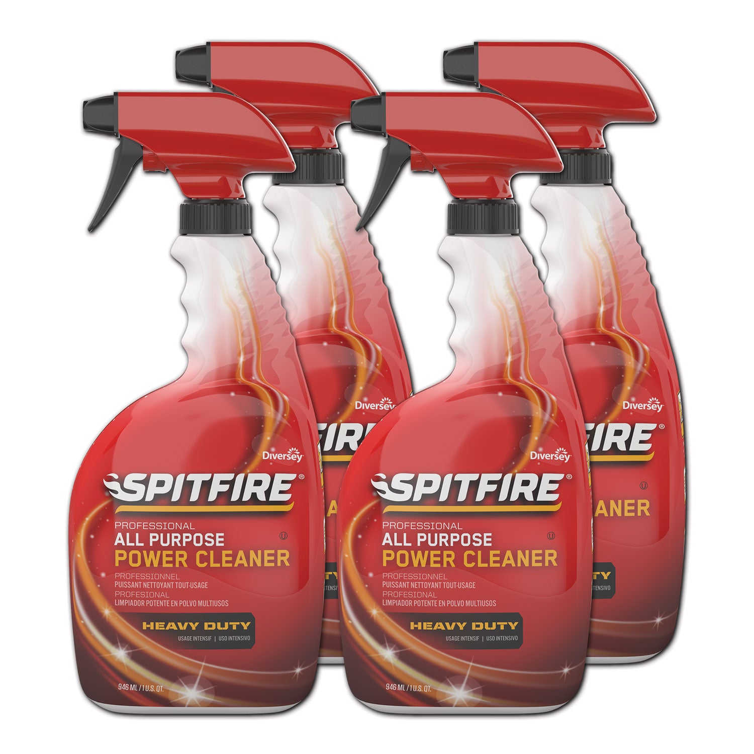 Diversey™ Spitfire All Purpose Power Cleaner, Liquid, 32 Oz Spray Bottle, 4/carton