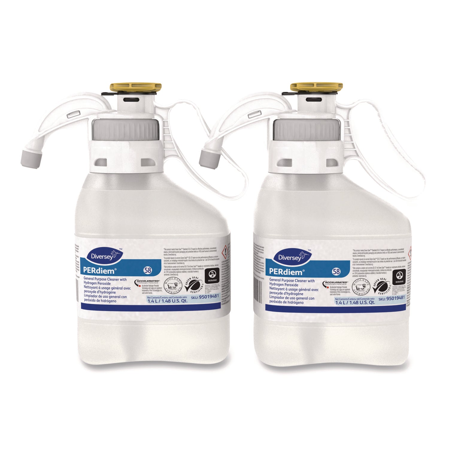 Diversey™ Perdiem Concentrated General Cleaner With Hydrogen Peroxide, 47.34 Oz, Bottle, 2/carton