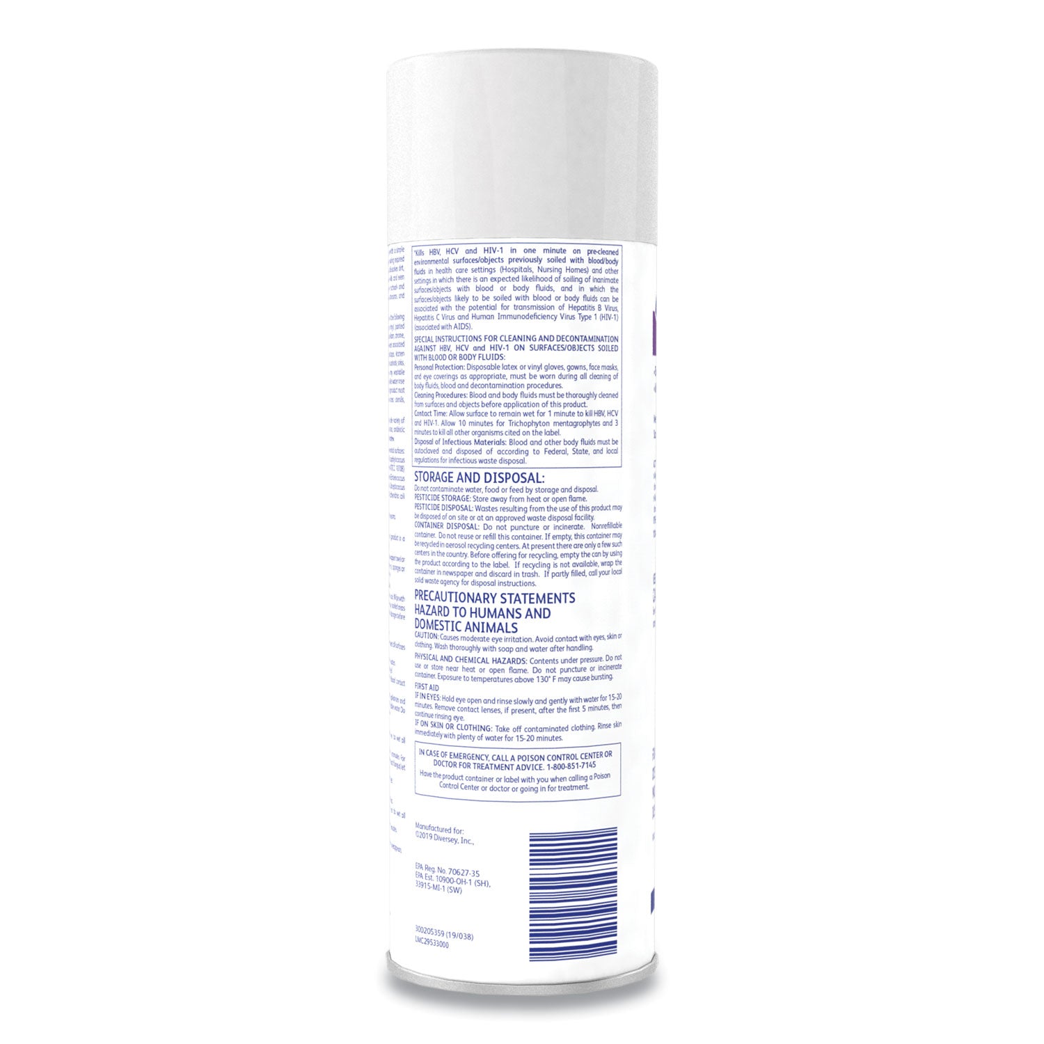 Diversey™ Envy Foaming Disinfectant Cleaner, Lavender Scent, 19 Oz Aerosol Spray, 12/carton