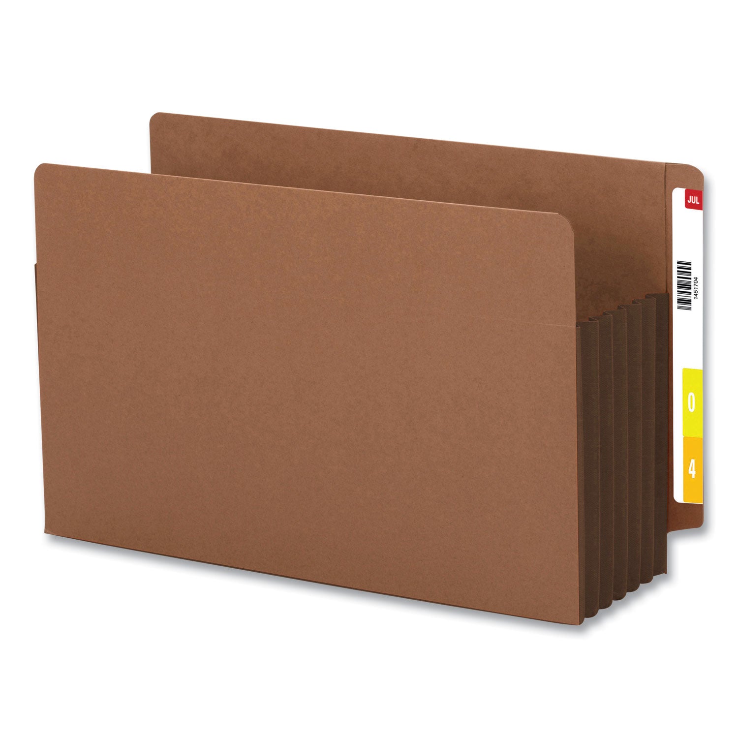 Smead Redrope Drop-Front End Tab File Pockets, Fully Lined 6.5" High Gussets, 5.25" Expansion, Legal Size, Redrope/Brown, 10/Box