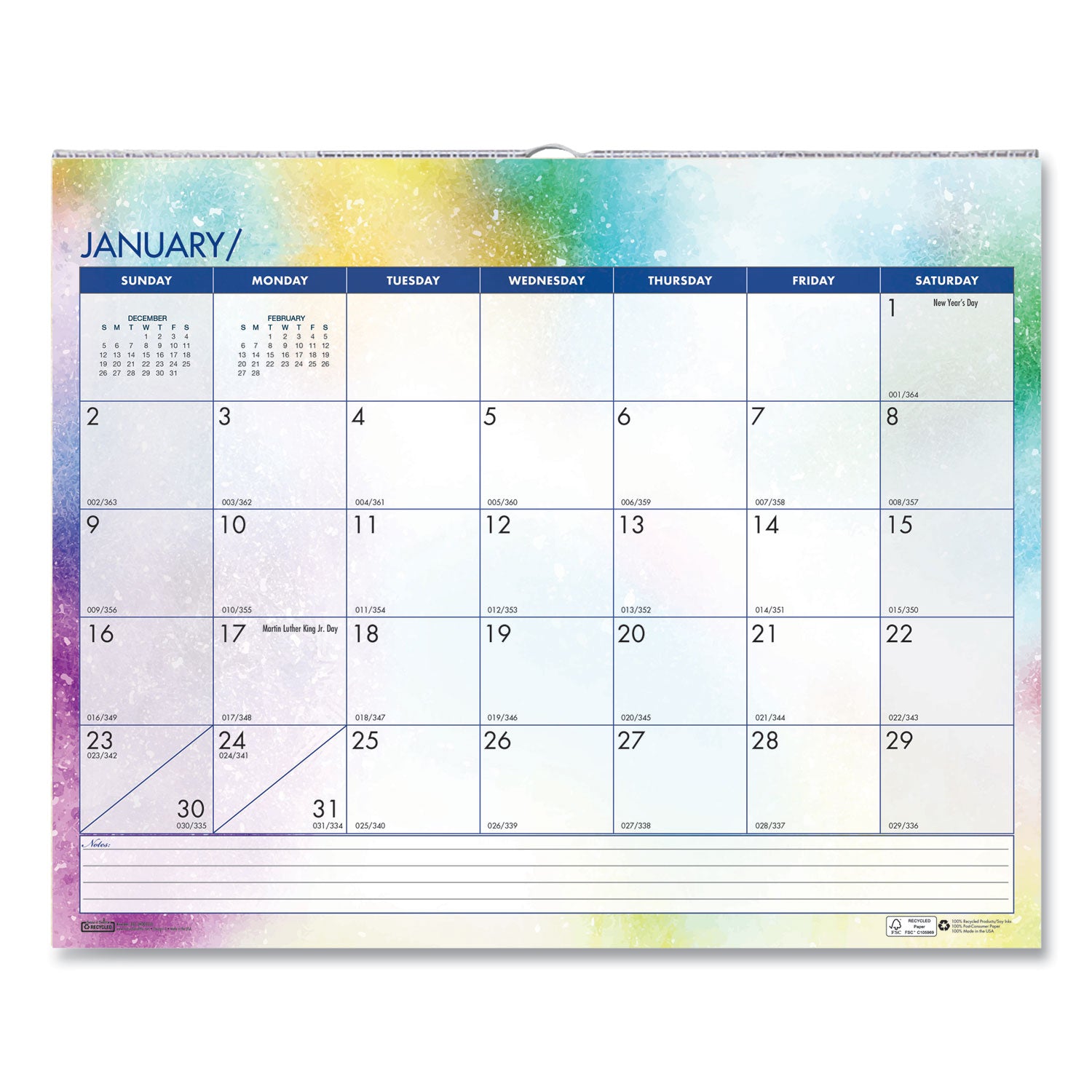 House of Doolittle™ Recycled Cosmos Wall Calendar, Night Sky Artwork, 14.88 x 12, White/Multicolor Sheets, 12-Month (Jan to Dec): 2025
