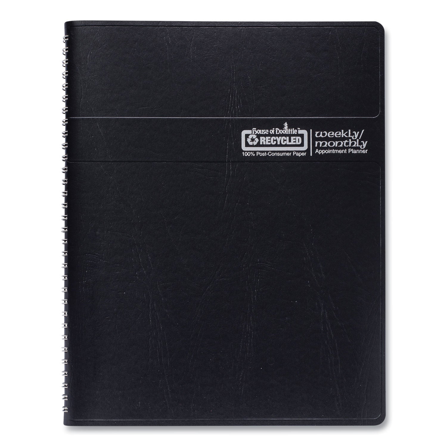 House of Doolittle™ Recycled Monthly Weekly 7 Day Planner, 8.75 x 6.88, Black Cover, 12-Month (Jan to Dec): 2025