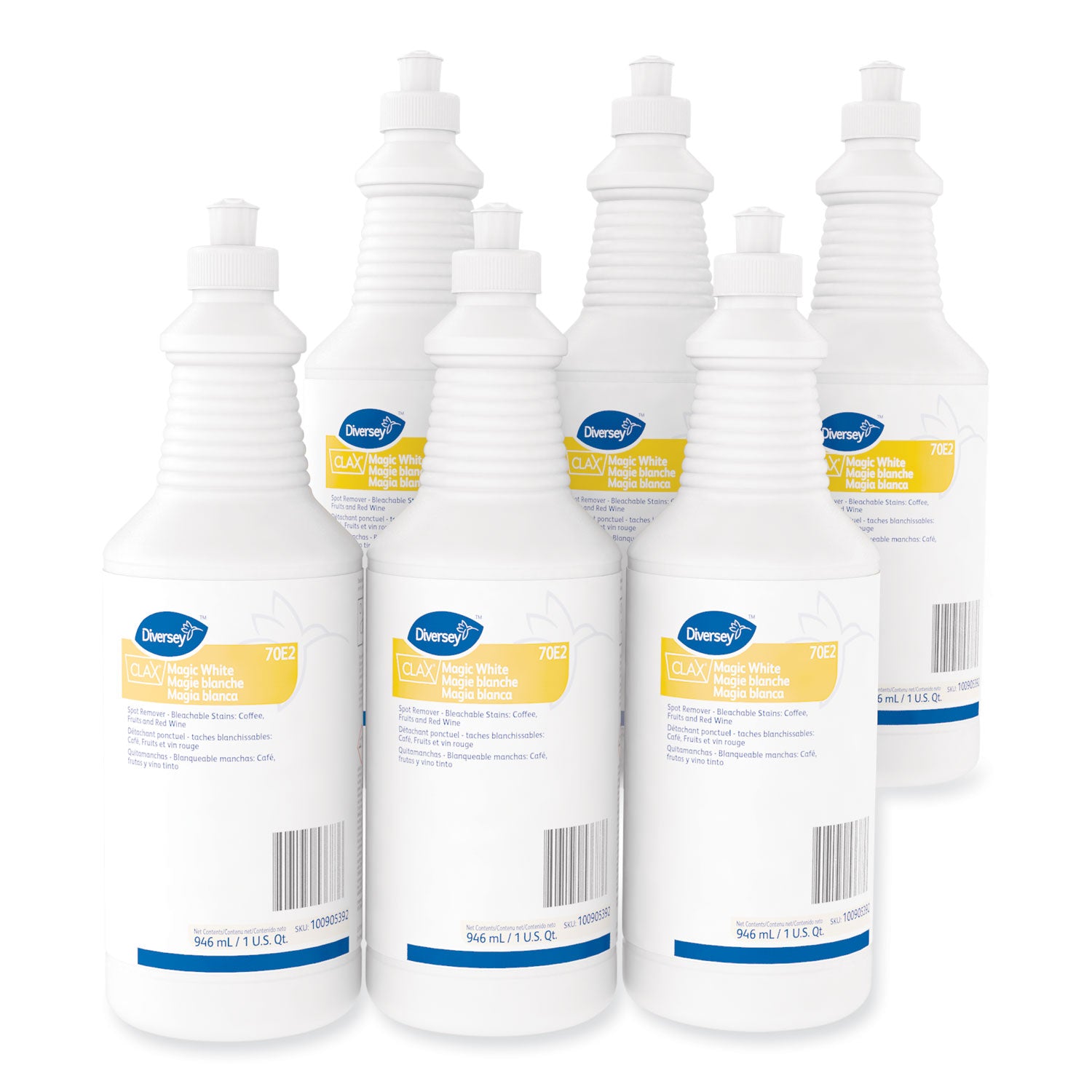 Diversey™ Clax Magic White, Liquid, 32 oz, 6/Carton