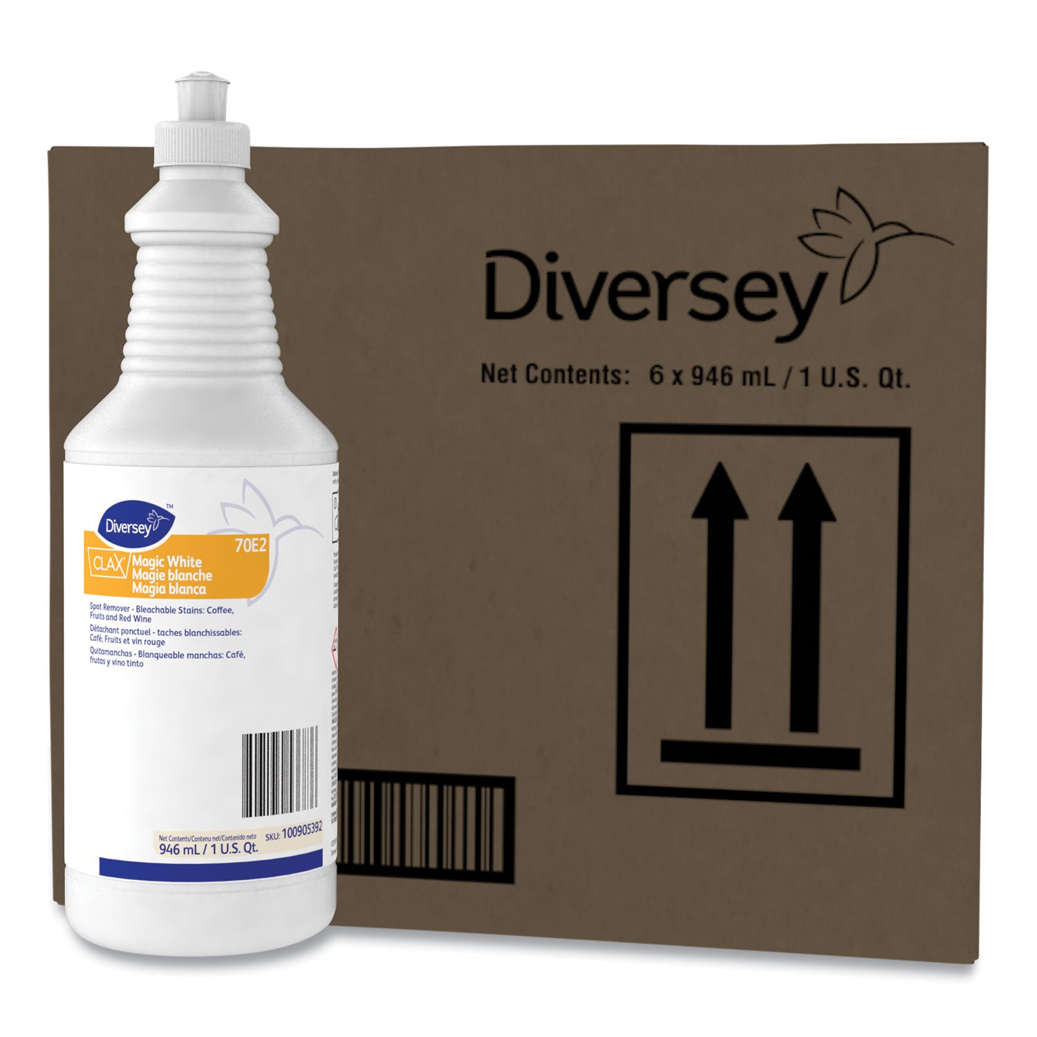 Diversey™ Clax Magic White, Liquid, 32 oz, 6/Carton