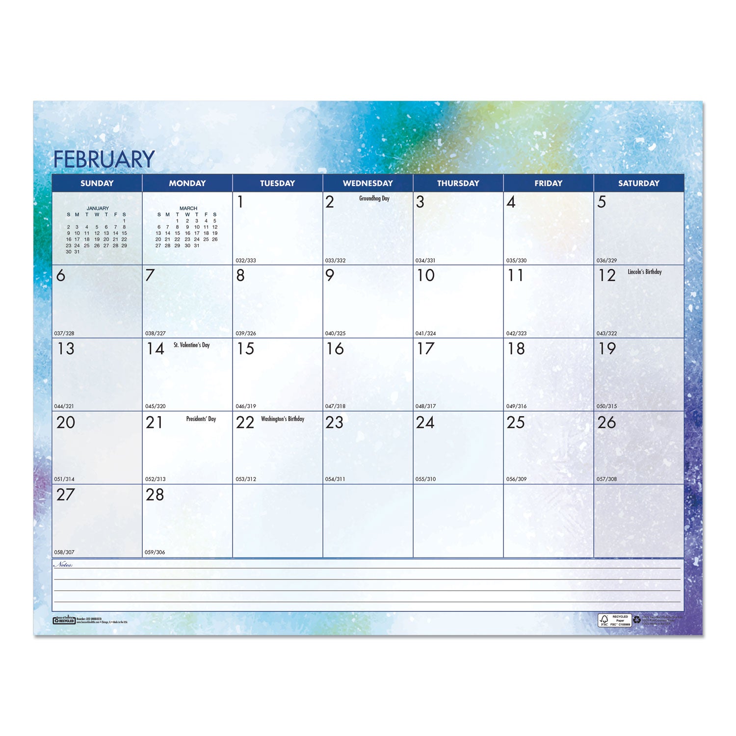 House of Doolittle™ Recycled Cosmos Wall Calendar, Night Sky Artwork, 14.88 x 12, White/Multicolor Sheets, 12-Month (Jan to Dec): 2025