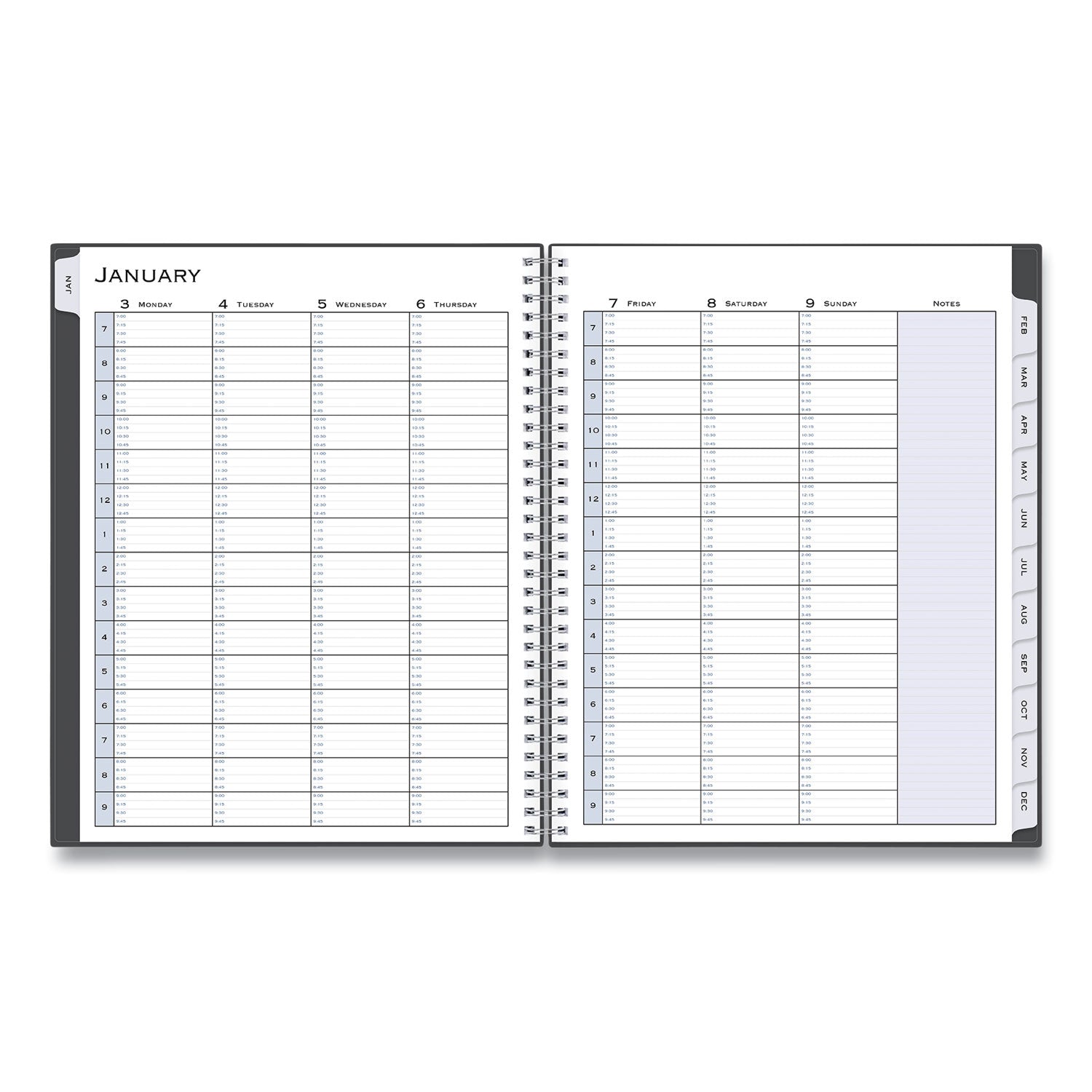 Blue Sky® Passages Appointment Planner, 11 x 8.5, Charcoal Cover, 12-Month (Jan to Dec): 2025