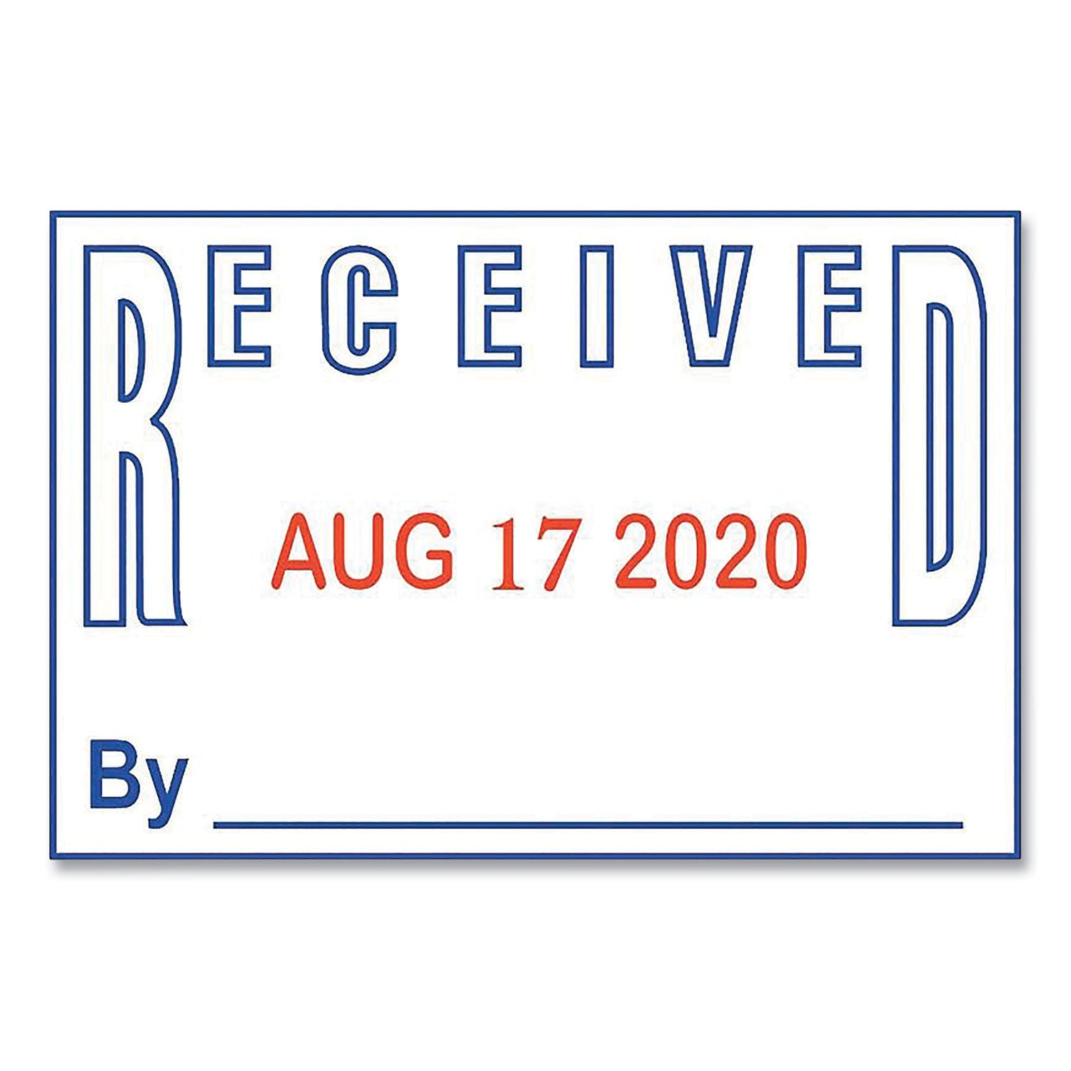 COSCO 2000PLUS® Model S 360 Self-Inking Two-Color Message Dater, 5 Years, Entered/faxed/paid/received, 1.81" X 1.25", Blue/red Ink