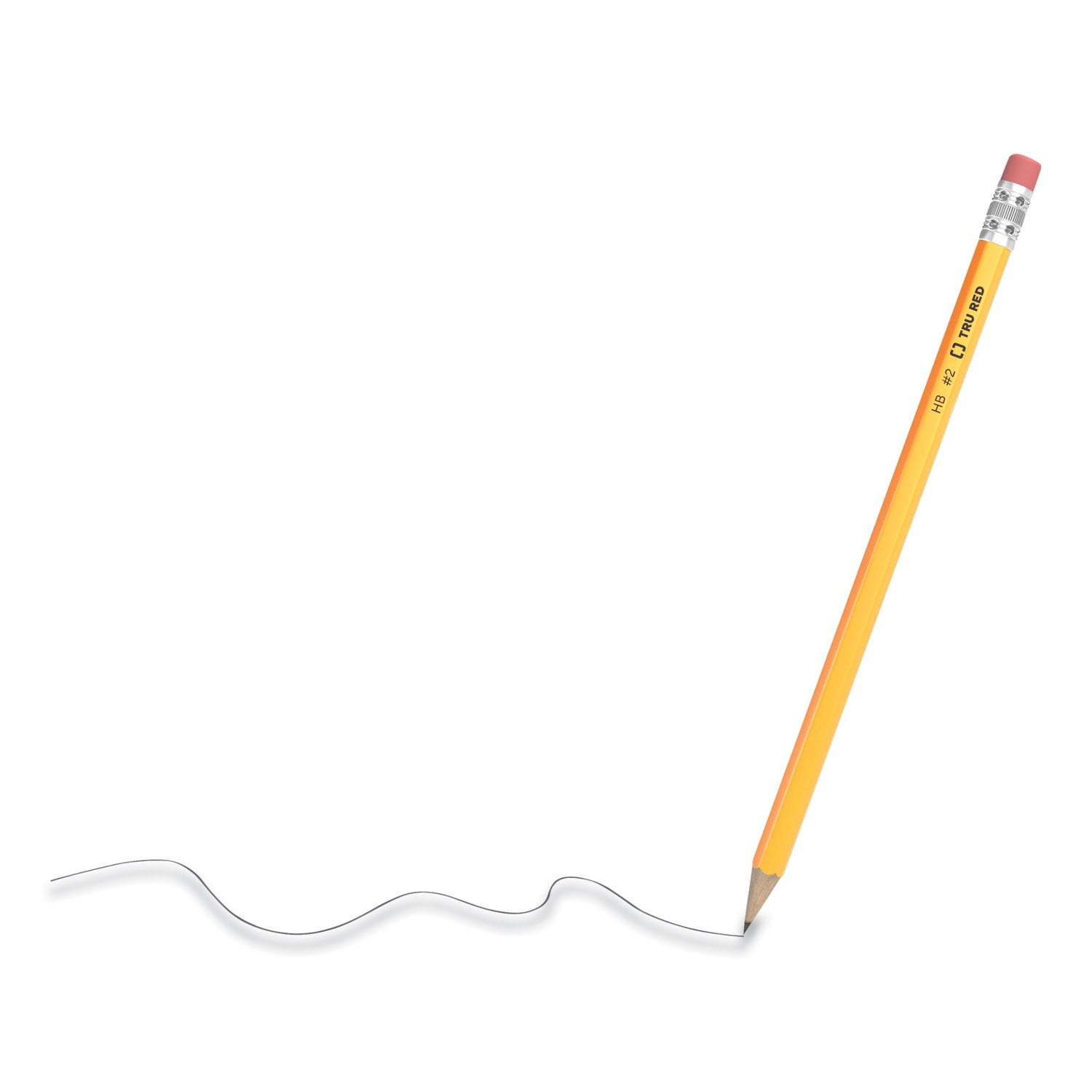 TRU RED™ WOODEN PENCIL, HB (#2), BLACK LEAD, YELLOW BARREL, 48/PACK
