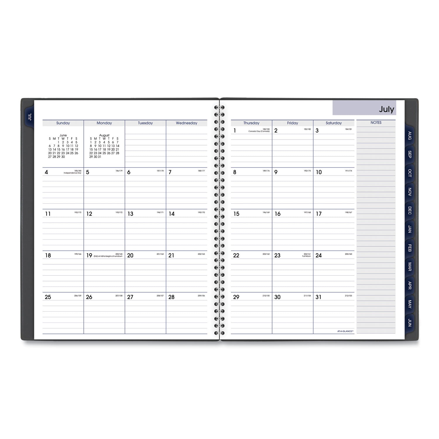 AT-A-GLANCE® DayMinder Academic Weekly/Monthly Desktop Planner, 11 x 8.5, Charcoal Cover, 12-Month (July to June): 2024 to 2025