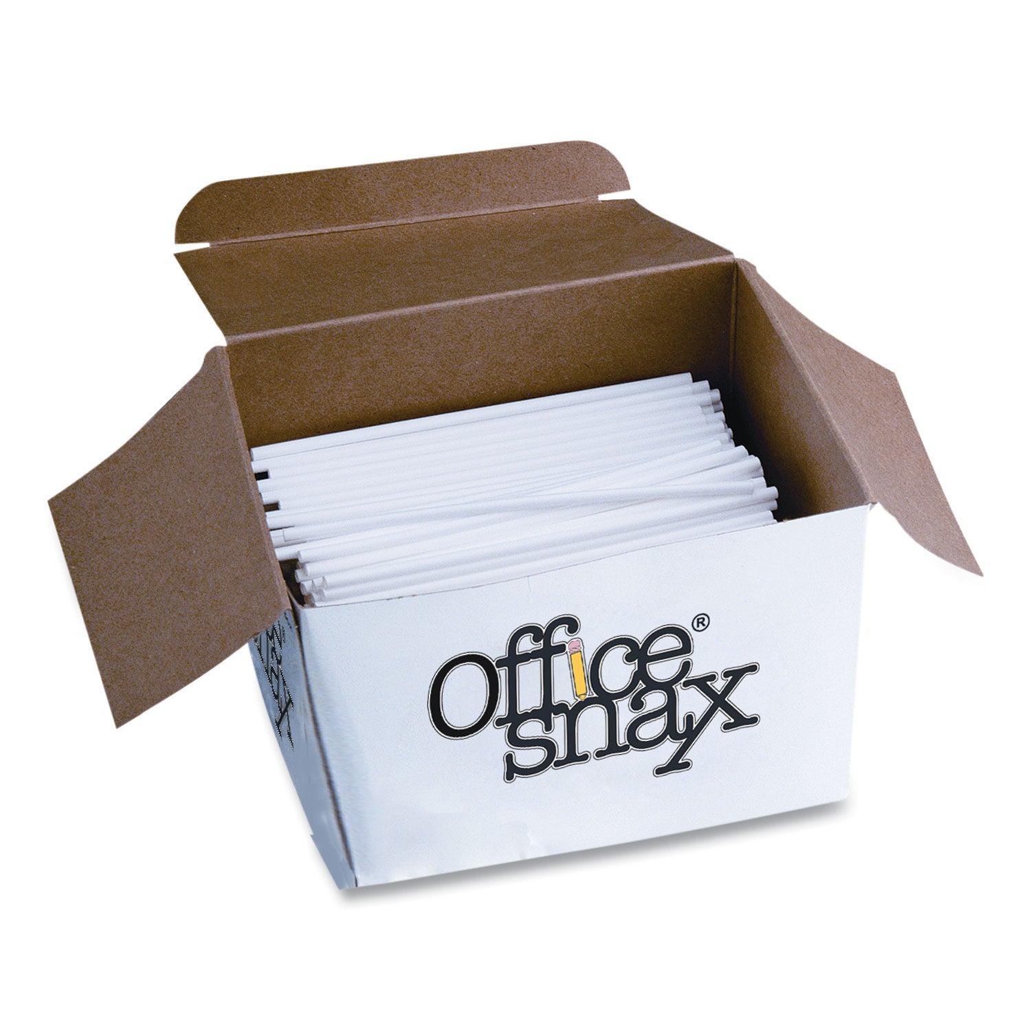 Office Snax® Plastic Stir Sticks, 5", White, 1,000/box