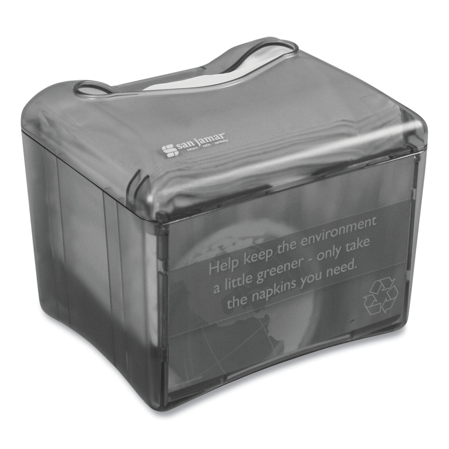 San Jamar® Venue Napkin Dispenser with Advertising Inset, 6.5 x 6.13 x 6.9, Capacity: 200, Black