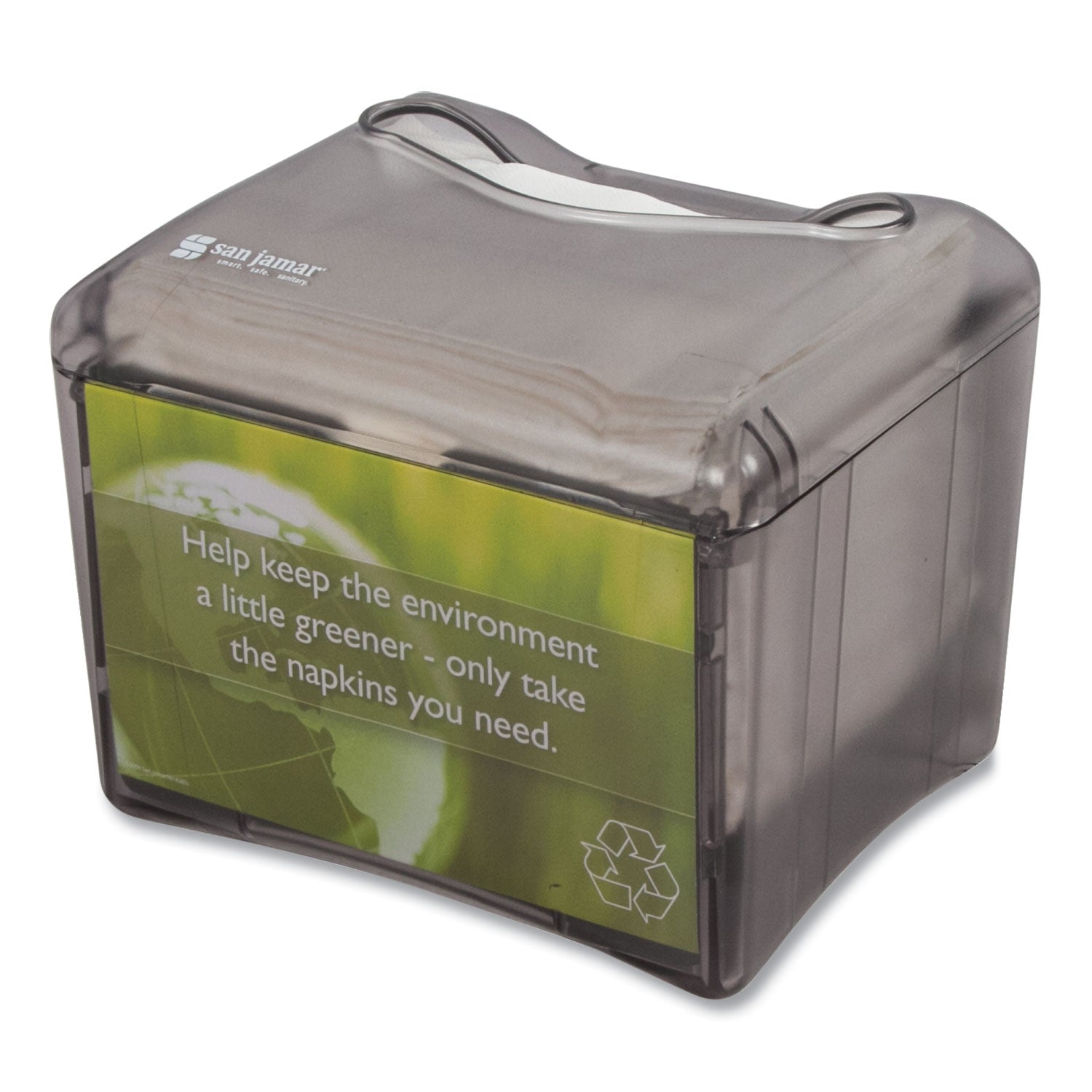 San Jamar® Venue Napkin Dispenser with Advertising Inset, 6.5 x 6.13 x 6.9, Capacity: 200, Black