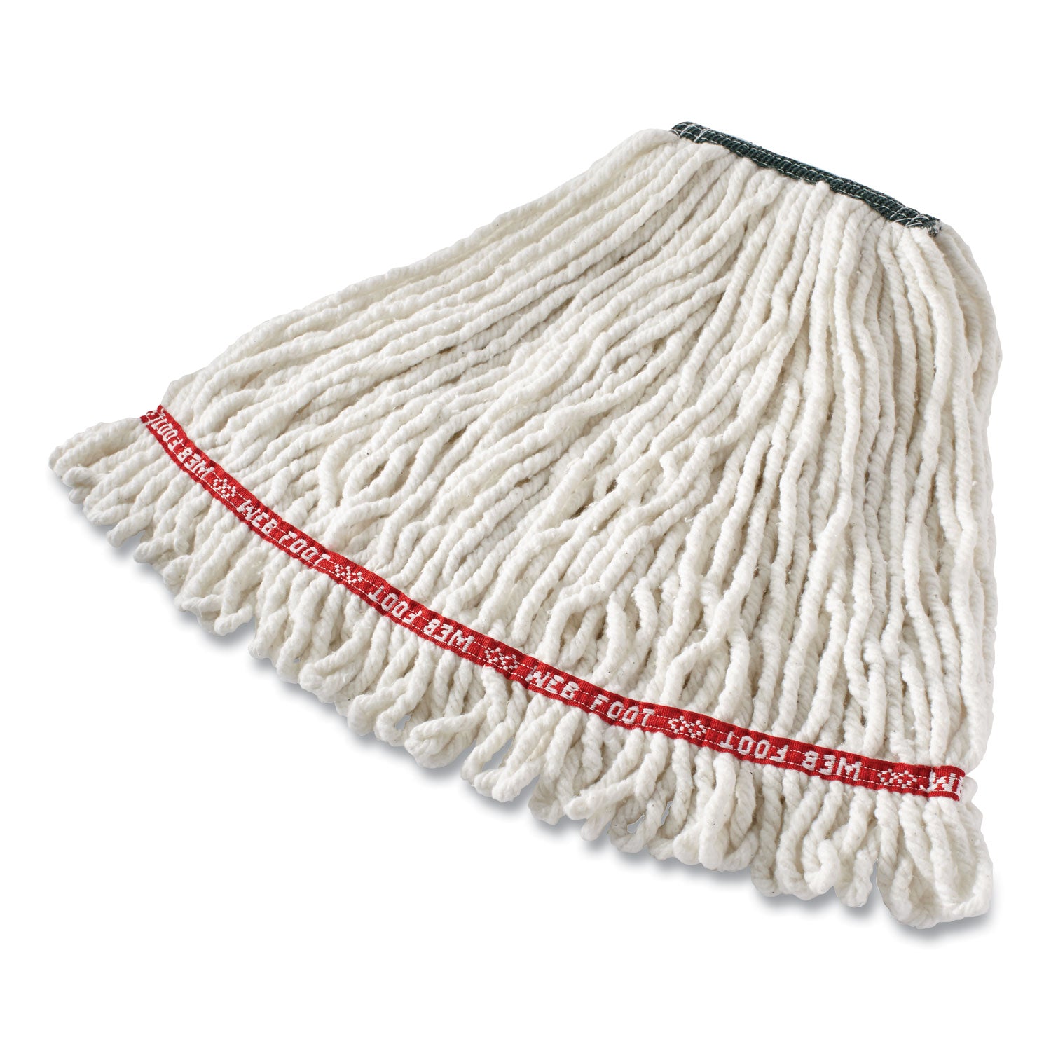Rubbermaid® Commercial Web Foot Shrinkless Looped-End Wet Mop Head, Cotton/synthetic, Medium, White