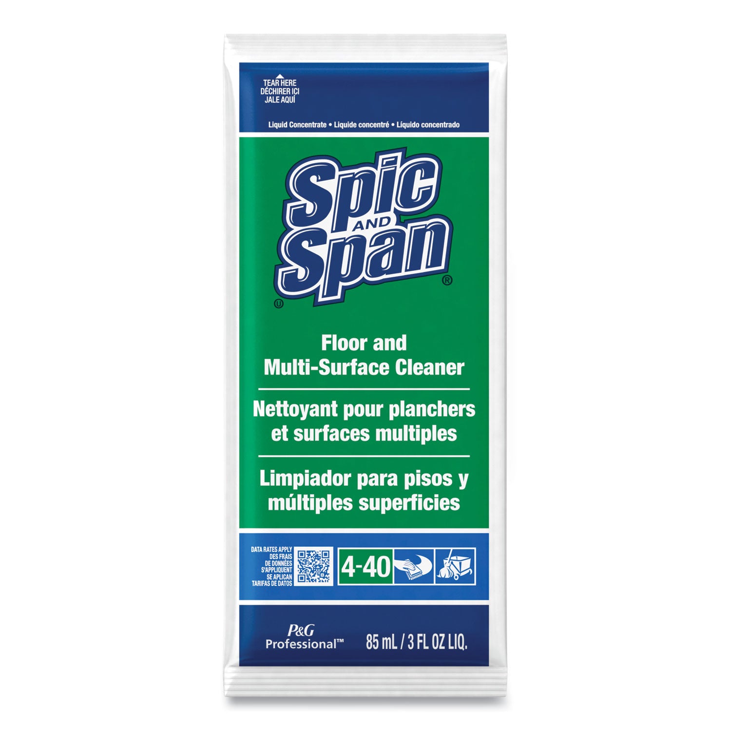 Spic and Span® Liquid Floor Cleaner, 3 Oz Packet, 45/carton