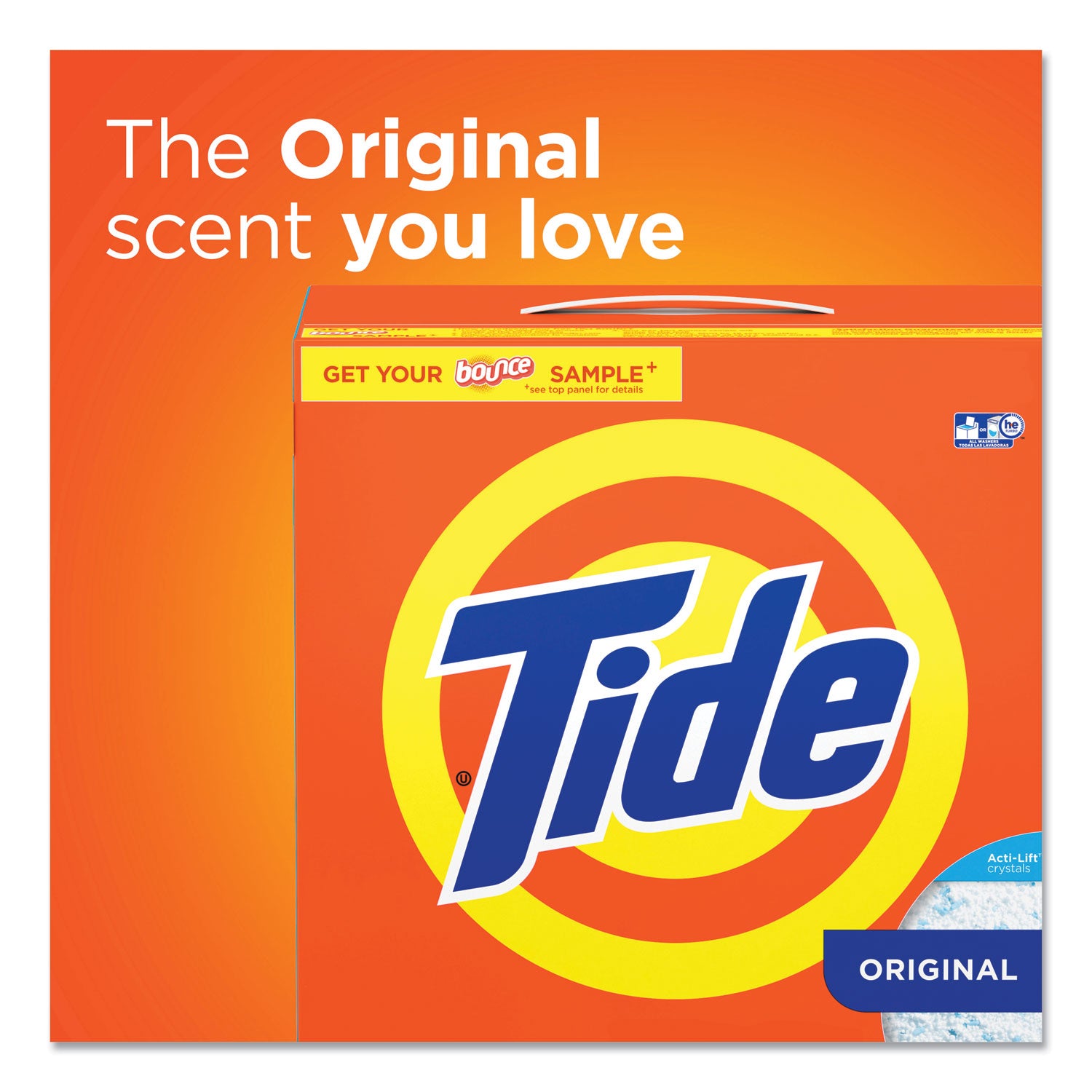 Tide® Powder Laundry Detergent, HE Compatible, Original Scent, 143 oz Box, 2/Carton