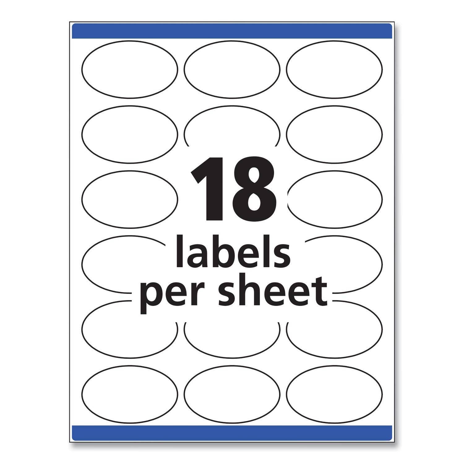 Avery® Oval Print-To-The-Edge Labels, 1.5 X 2.5, White, 18/sheet, 15 Sheets/pack