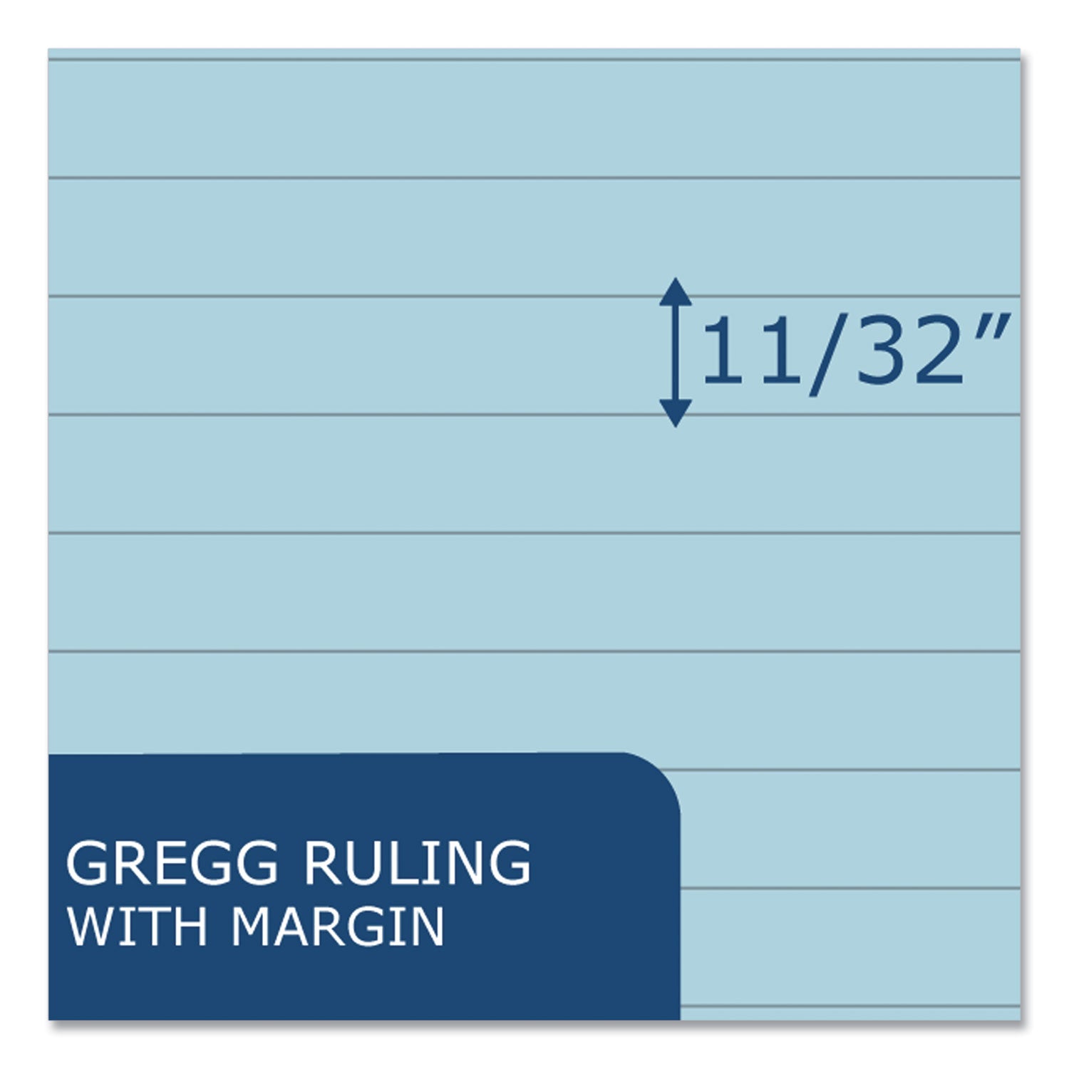 Roaring Spring® Enviroshades Steno Notepad, Gregg Rule, White Cover, 80 Blue 6 X 9 Sheets, 4/pack