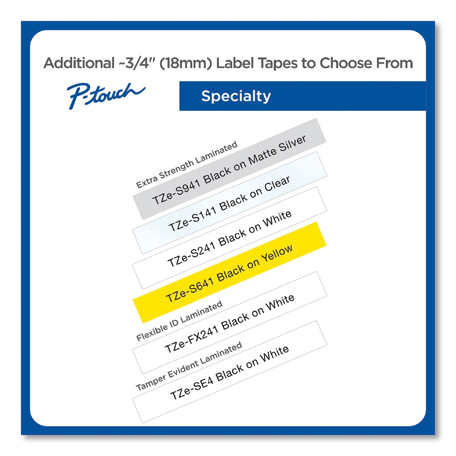 Brother P-Touch® Tz Security Tape Cartridge For P-Touch Labelers, 0.7" X 26.2 Ft, Black On White