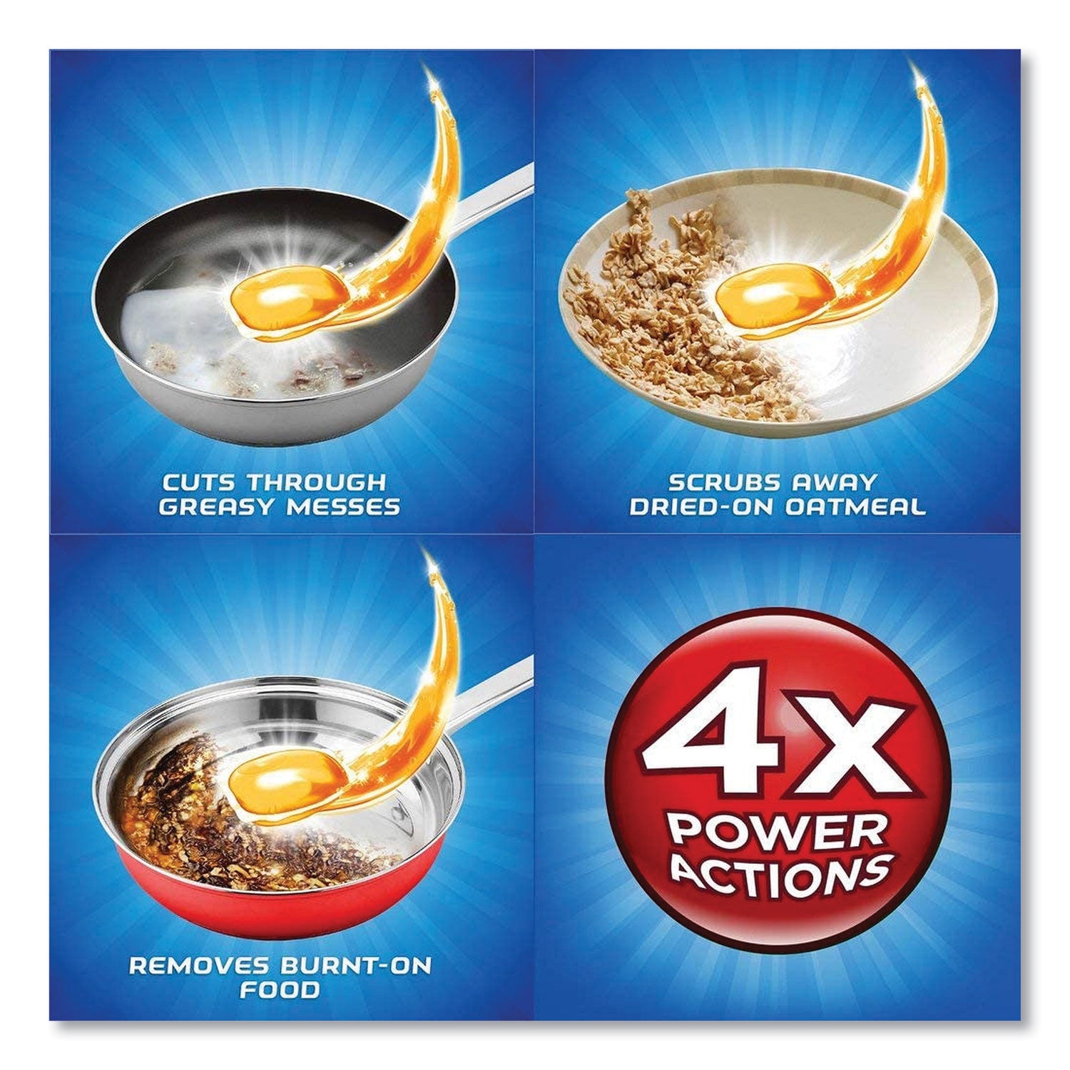 FINISH® Dish Detergent Gelpacs, Orange Scent, Box Of 32 Gelpacs, 8 Boxes/carton