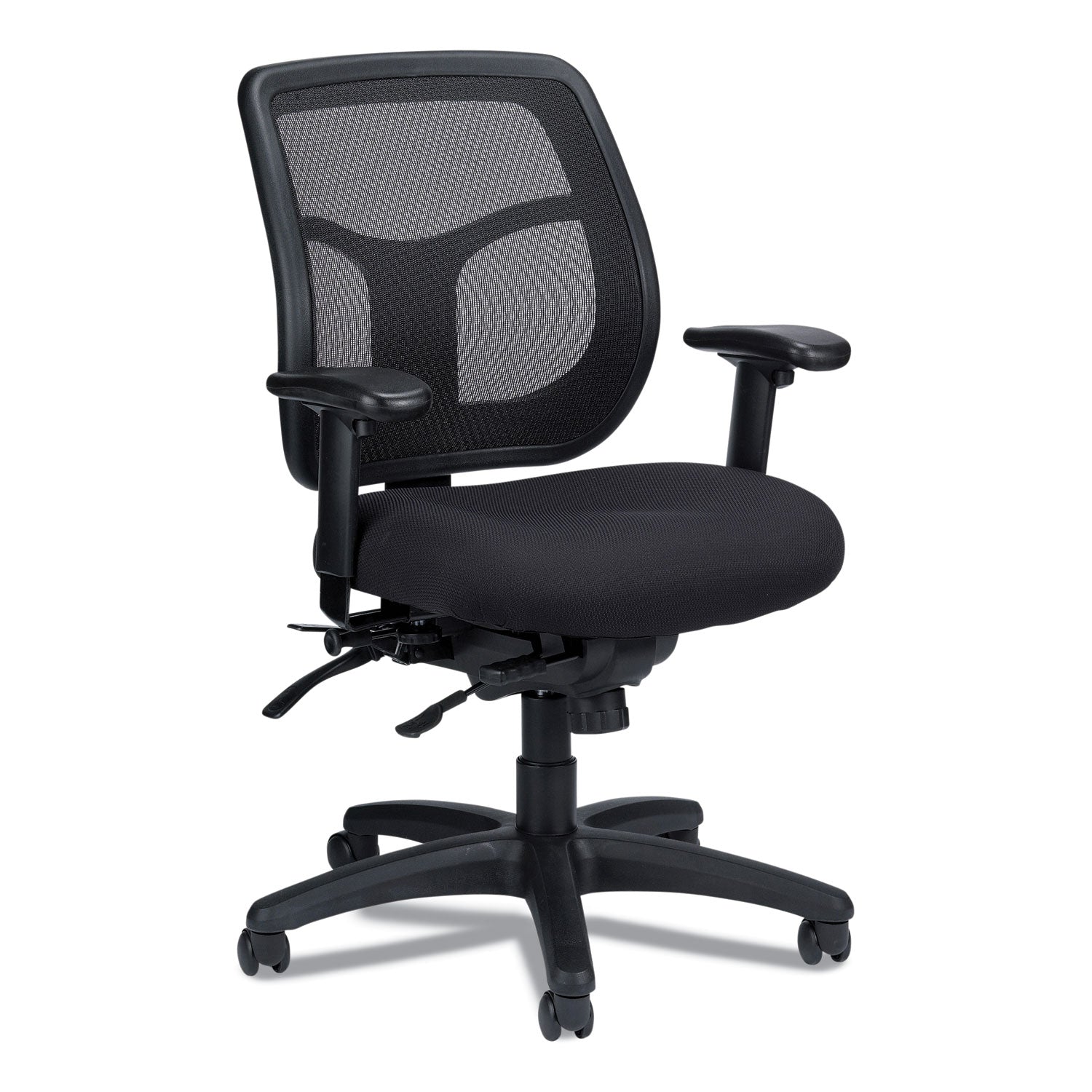 Eurotech Apollo Multi-Function Mesh Task Chair, Supports Up To 250 Lb, 18.9" To 22.4" Seat Height, Silver Seat/back, Black Base