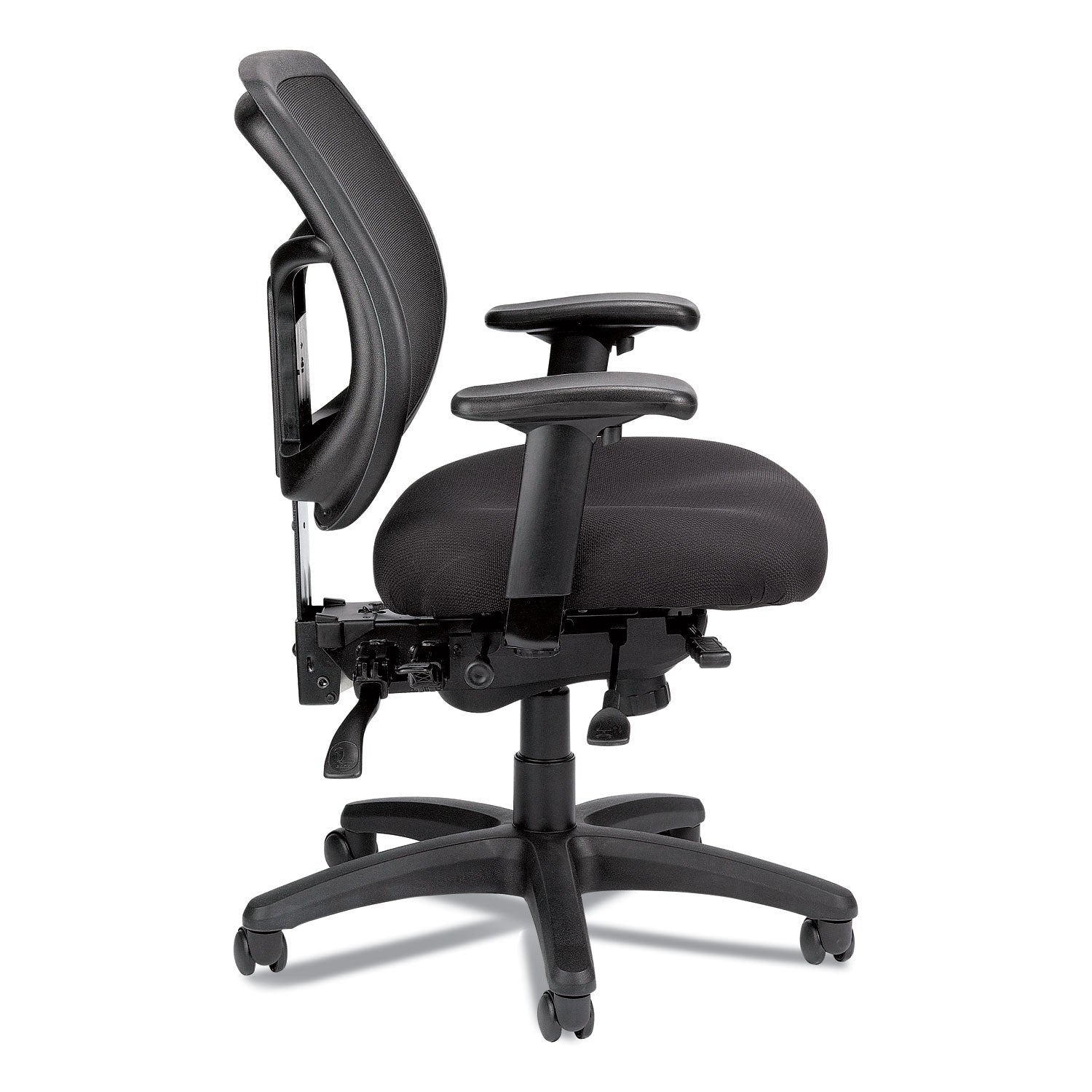 Eurotech Apollo Multi-Function Mesh Task Chair, Supports Up To 250 Lb, 18.9" To 22.4" Seat Height, Silver Seat/back, Black Base