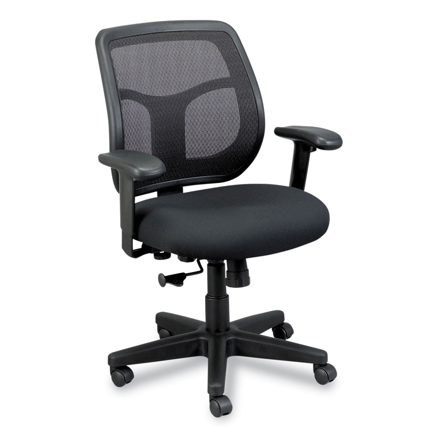 Eurotech Apollo Mid-Back Mesh Chair, 18.1" To 21.7" Seat Height, Black