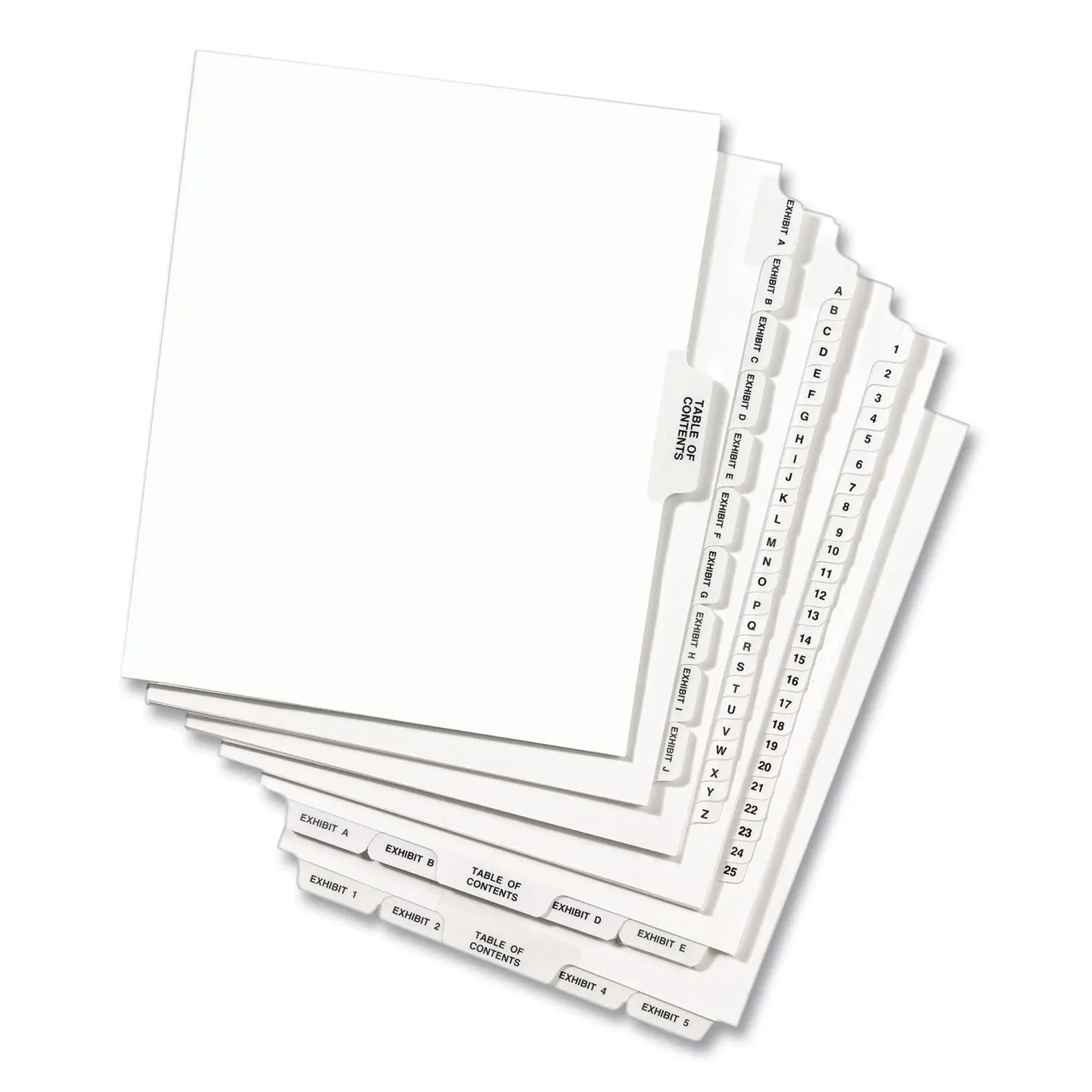 Preprinted Legal Exhibit Side Tab Index Dividers, Avery Style, 10-Tab, 24, 11 x 8.5, White, 25/Pack, (1024) Avery® Flipcost