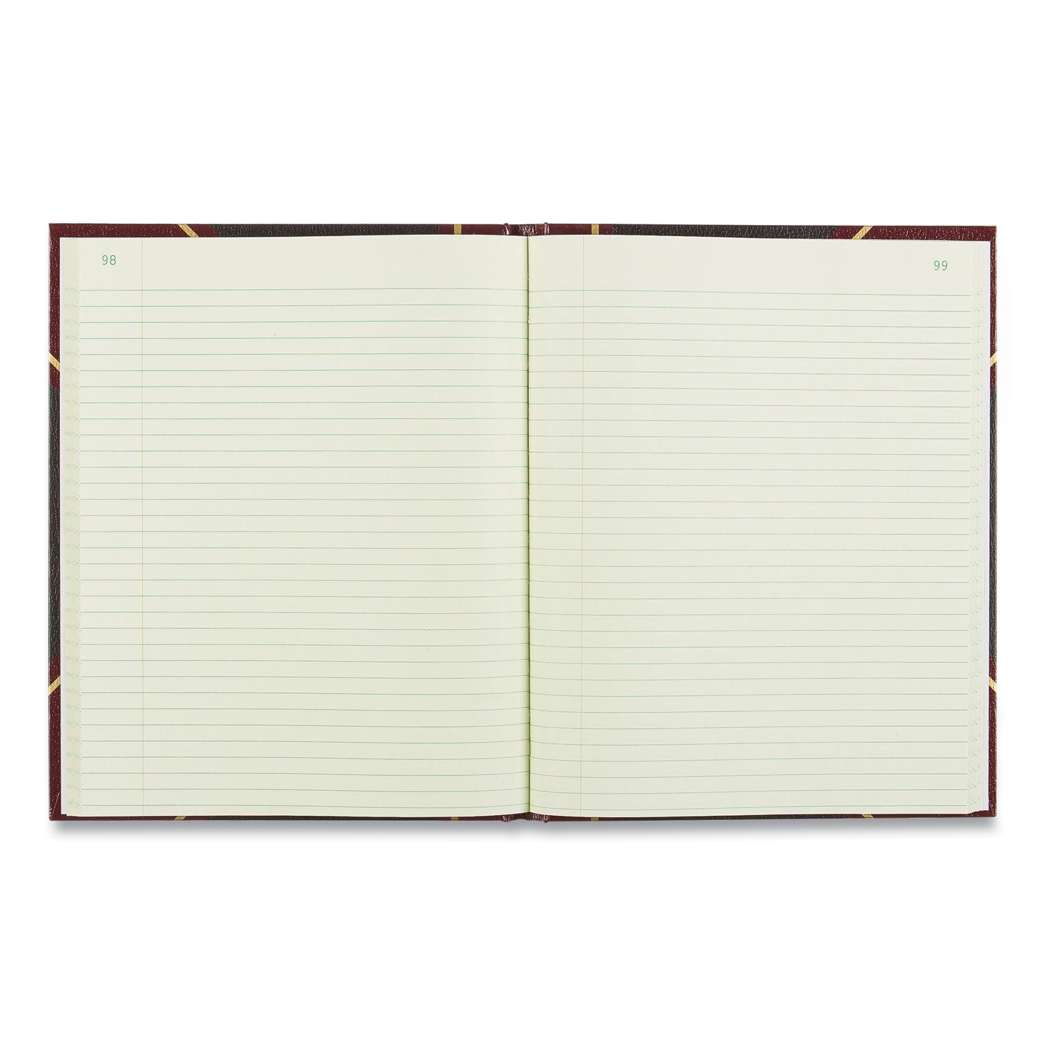 National® Texthide Eye-Ease Record Book, Black/burgundy/gold Cover, 10.38 X 8.38 Sheets, 150 Sheets/book