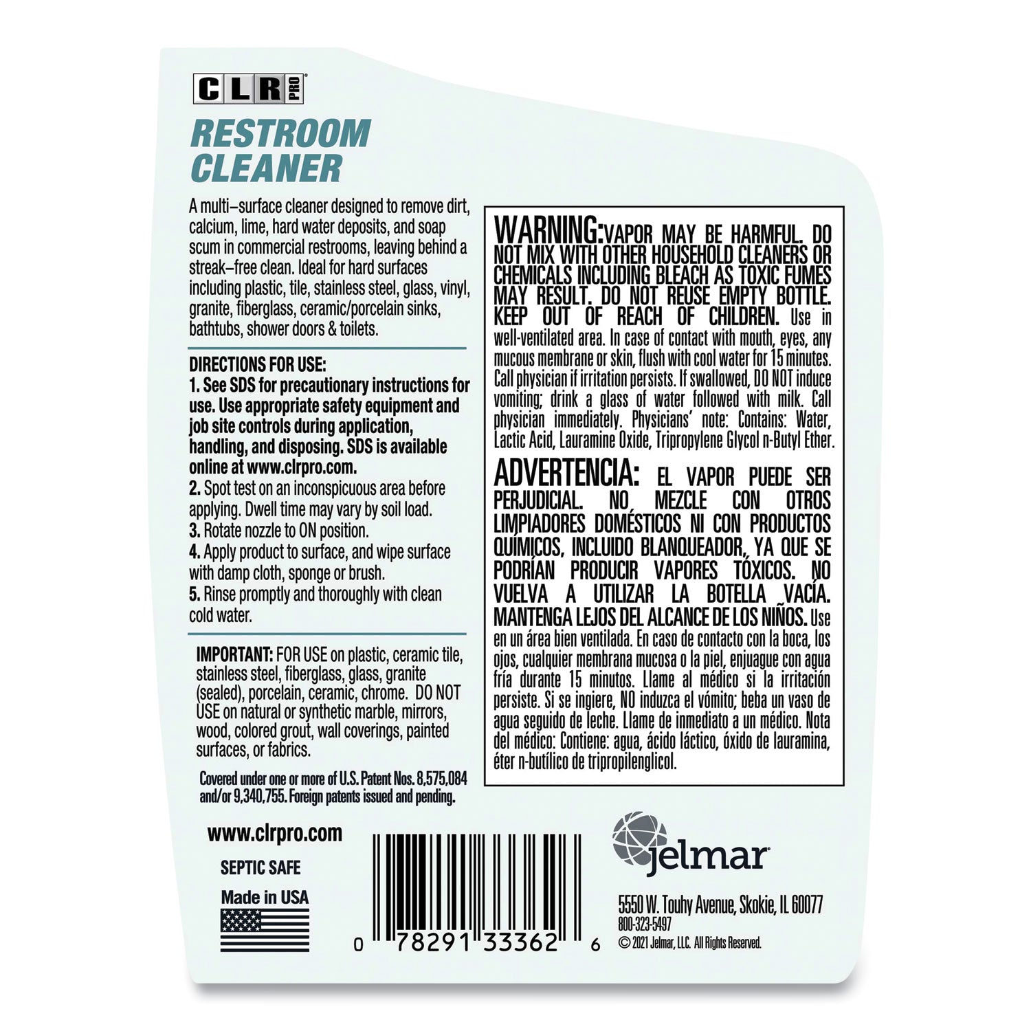 CLR PRO® Restroom Cleaner, 32 Oz Pump Spray, 6/carton