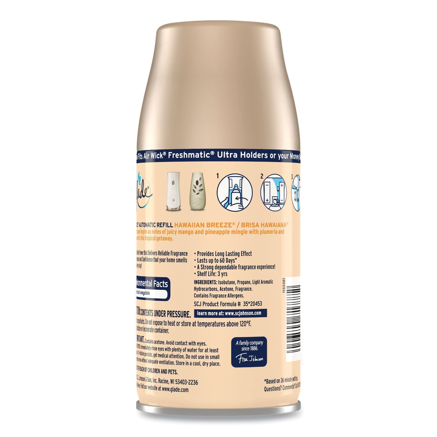 Glade® Automatic Air Freshener, Hawaiian Breeze, 6.2 Oz