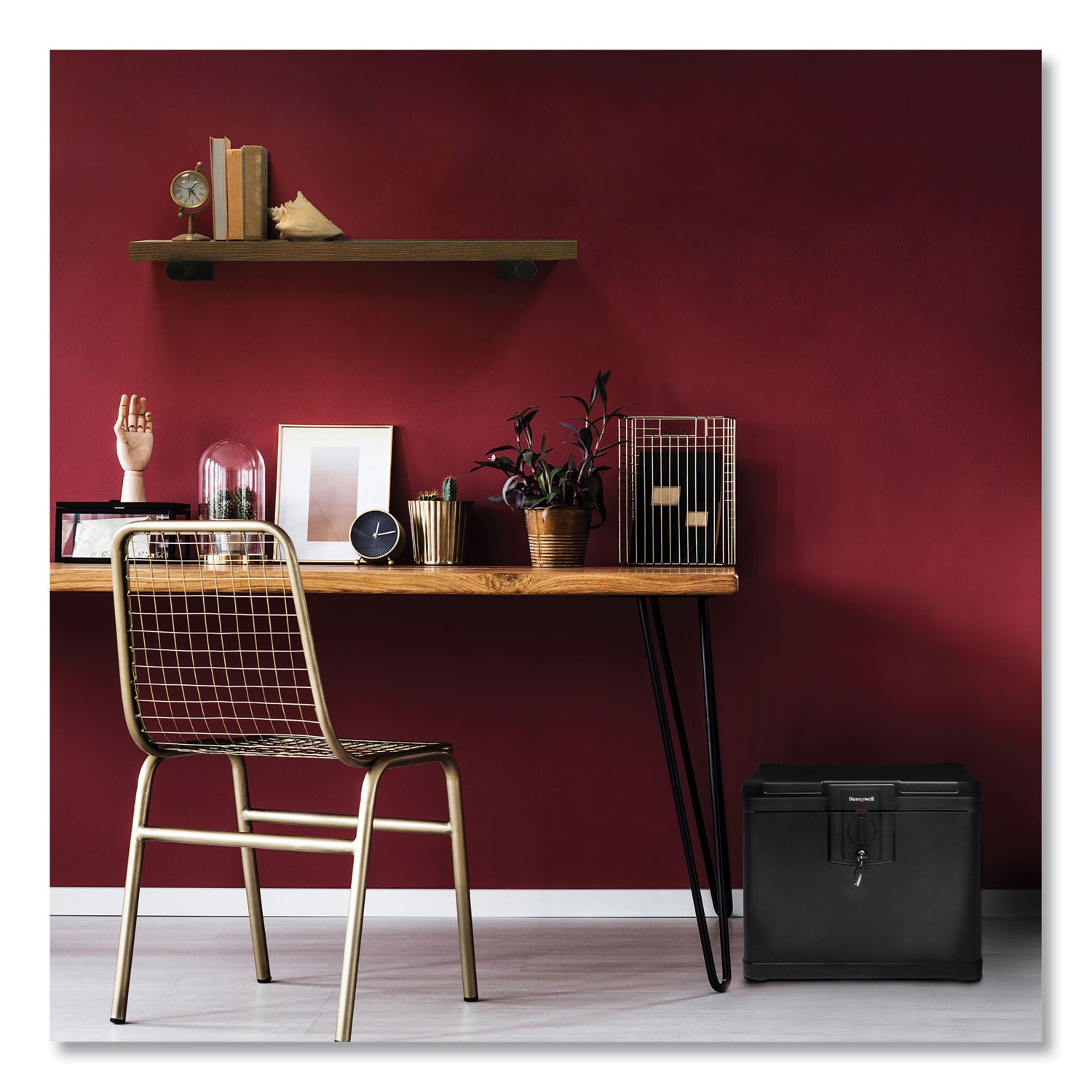 Honeywell Molded Fire And Water File Chest, 16 X 12.6 X 13, 0.6 Cu Ft, Black