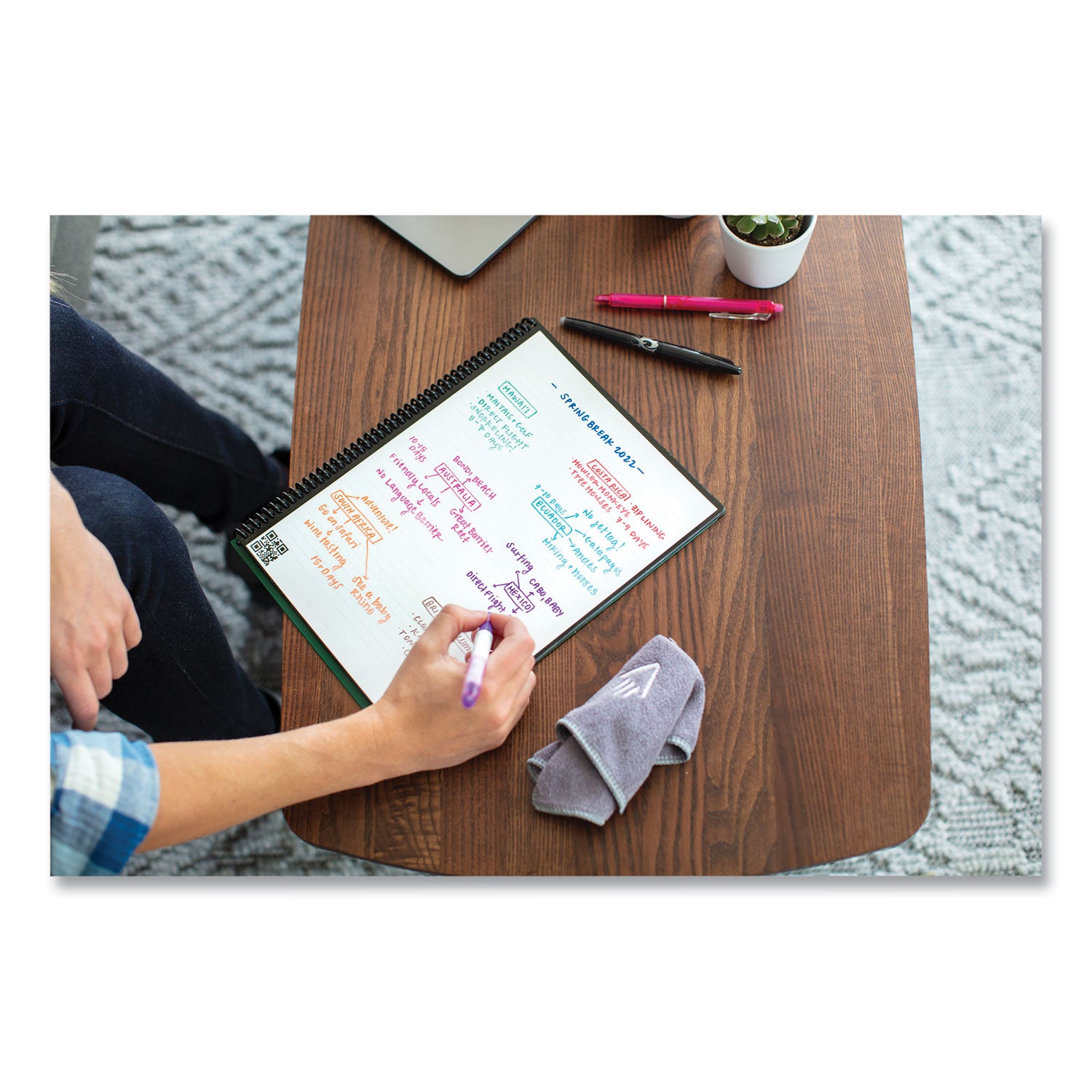 Rocketbook Fusion Smart Notebook, Seven Assorted Page Formats, Blue Cover, (21) 11 x 8.5 Sheets