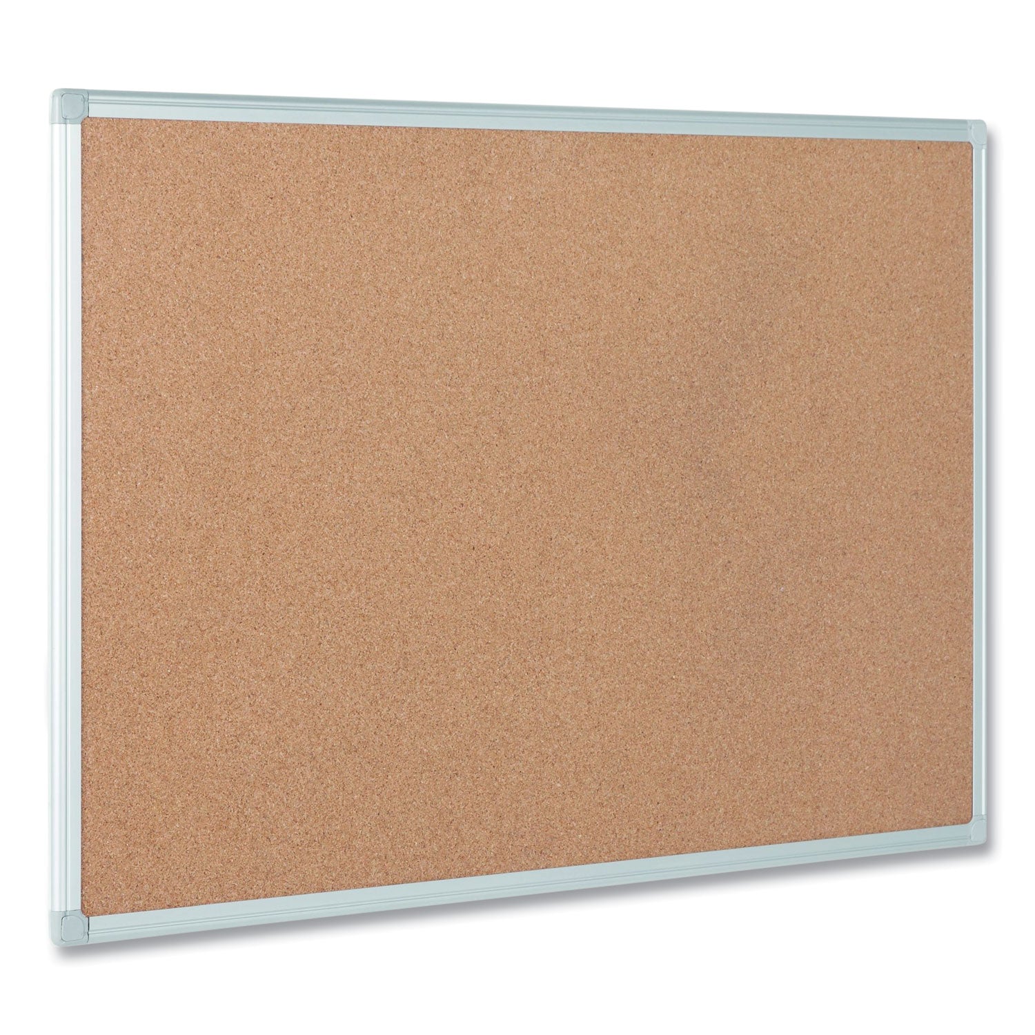 MasterVision® Earth Cork Board, 36" x 24", Tan Surface, Satin Aluminum Frame