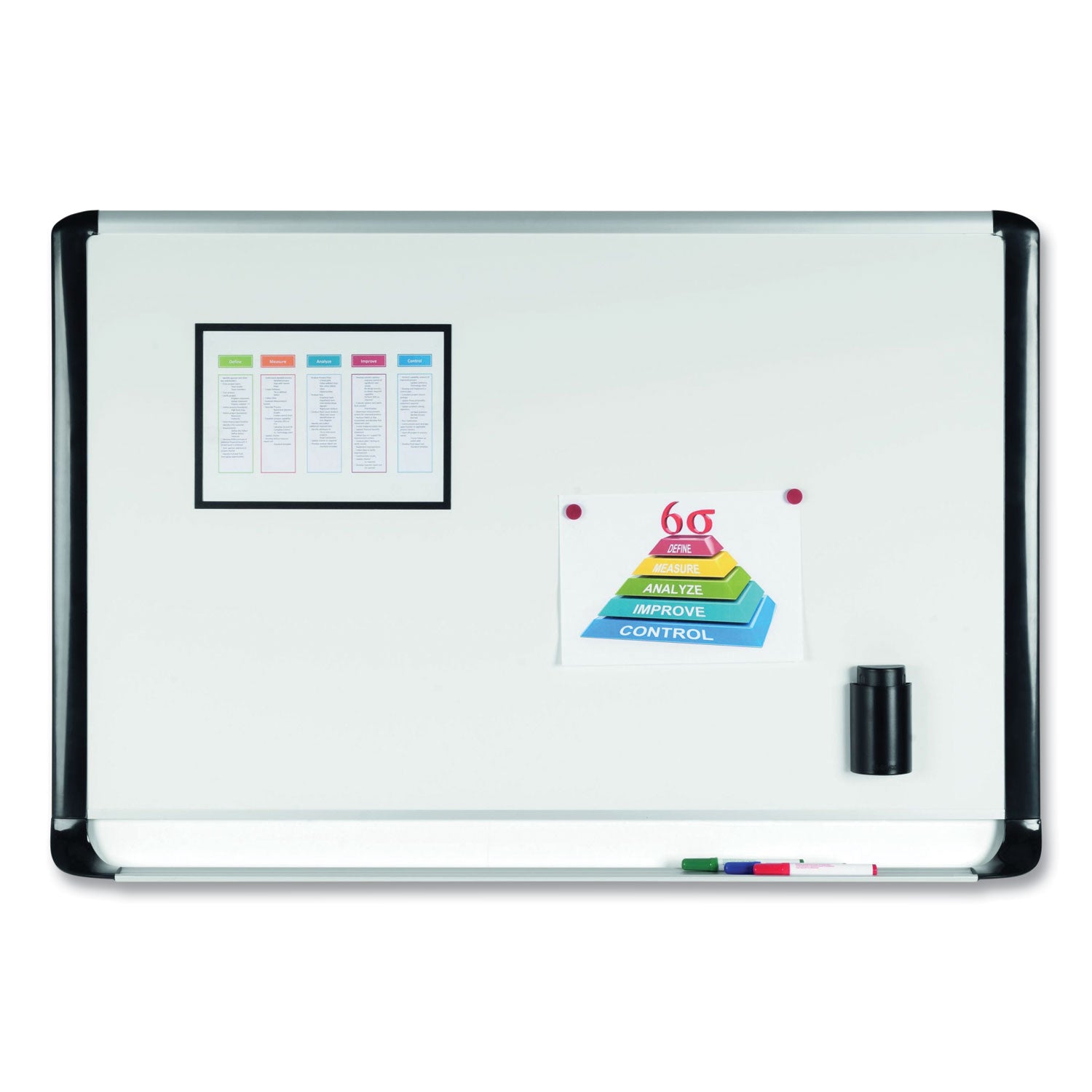 MasterVision® Gold Ultra Magnetic Dry Erase Boards, 48" x 36", White Surface, Black/Satin Aluminum Frame
