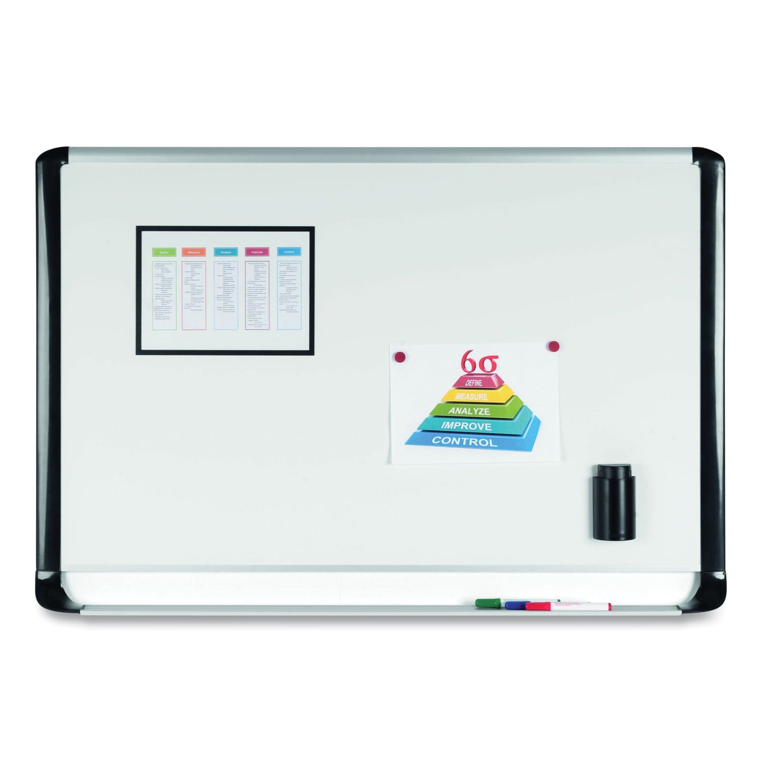 MasterVision® Gold Ultra Magnetic Dry Erase Boards, 72" x 48", White Surface, Black/Satin Aluminum Frame