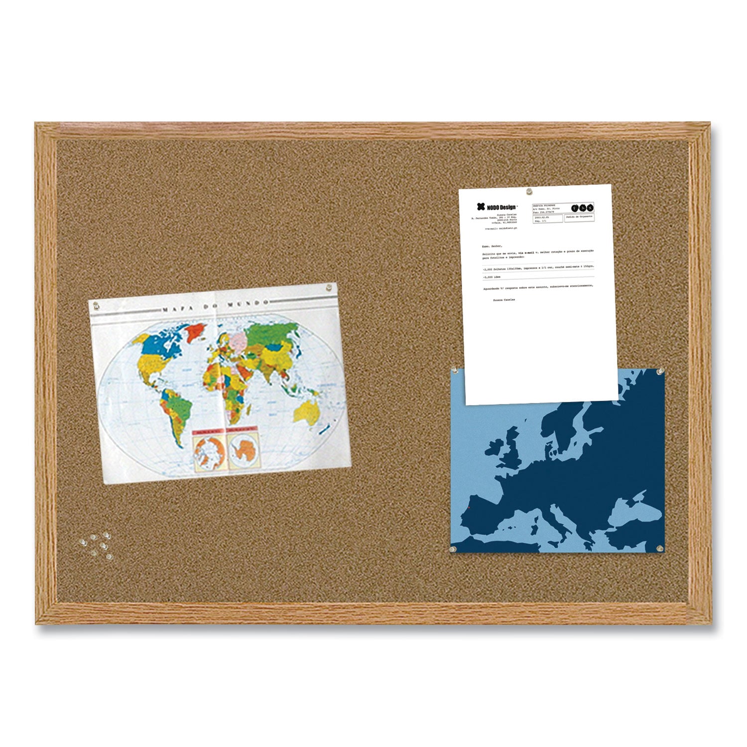 MasterVision® Earth Cork Board, 48" x 36", Tan Surface, Oak Finished Wood Frame