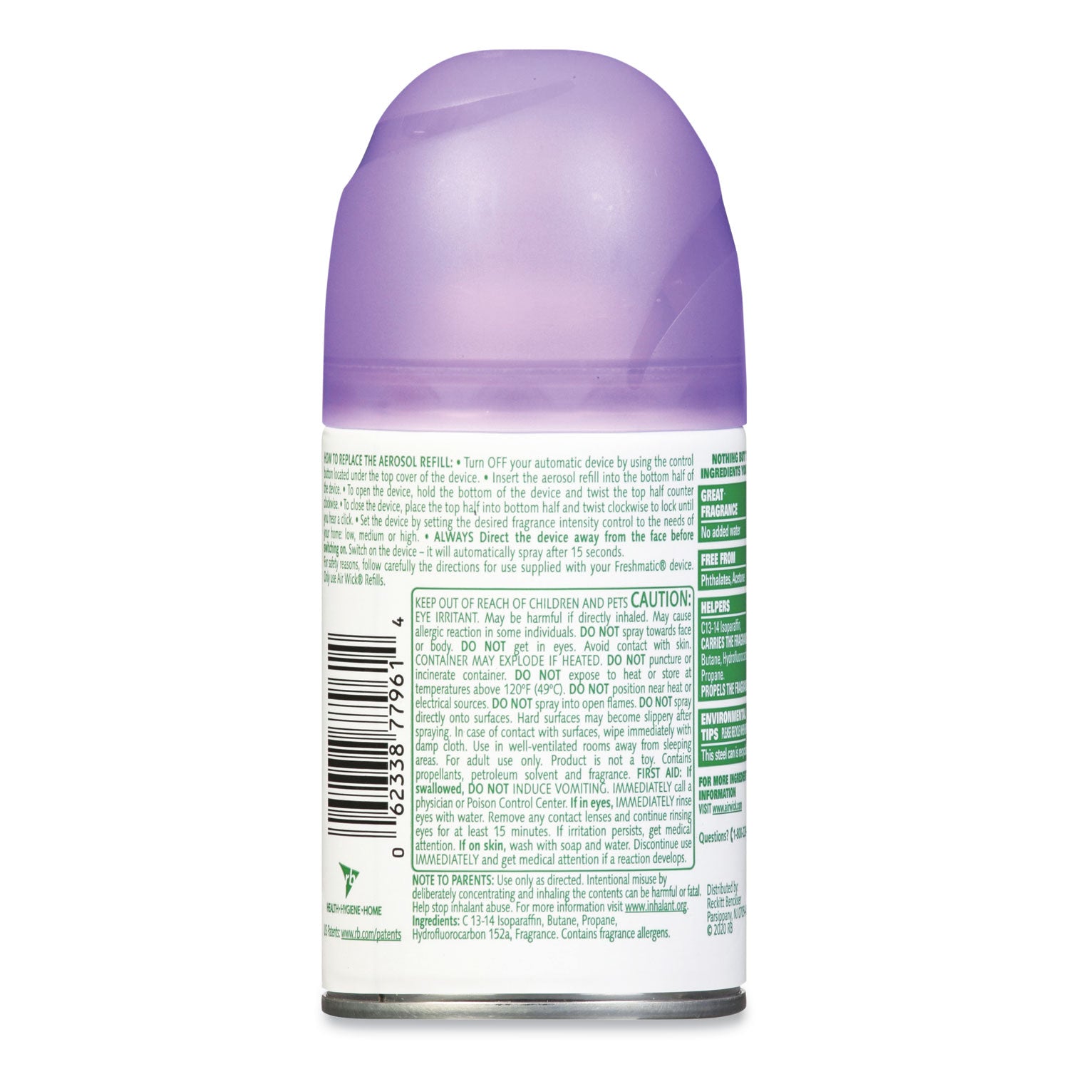 Air Wick® Freshmatic Ultra Automatic Spray Refill, Lavender/chamomile, 5.89 Oz Aerosol Spray, 6/carton