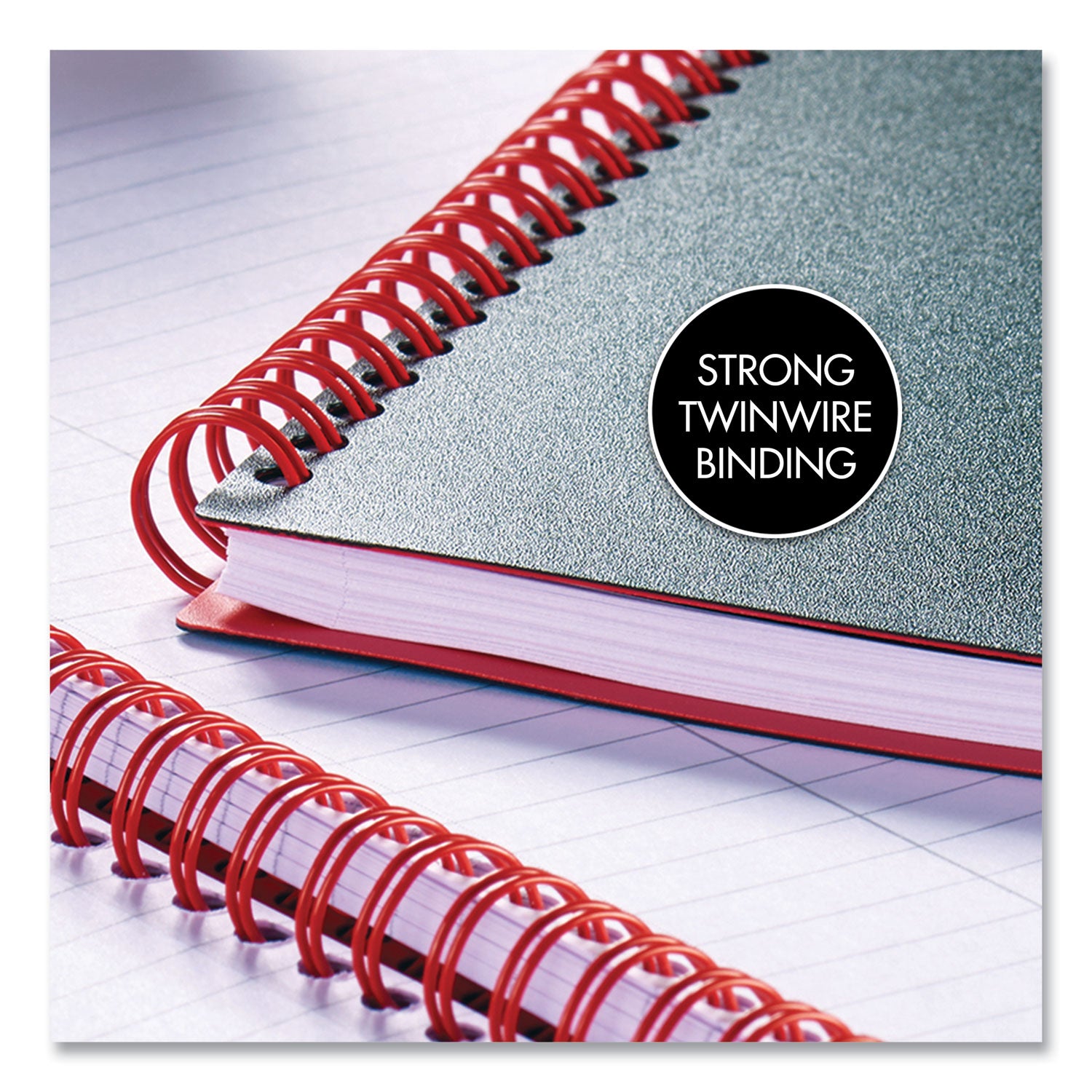 Black n' Red™ Flexible Cover Twinwire Notebooks, SCRIBZEE Compatible, 1-Subject, Wide/Legal Rule, Black Cover, (70) 8.25 x 5.63 Sheets
