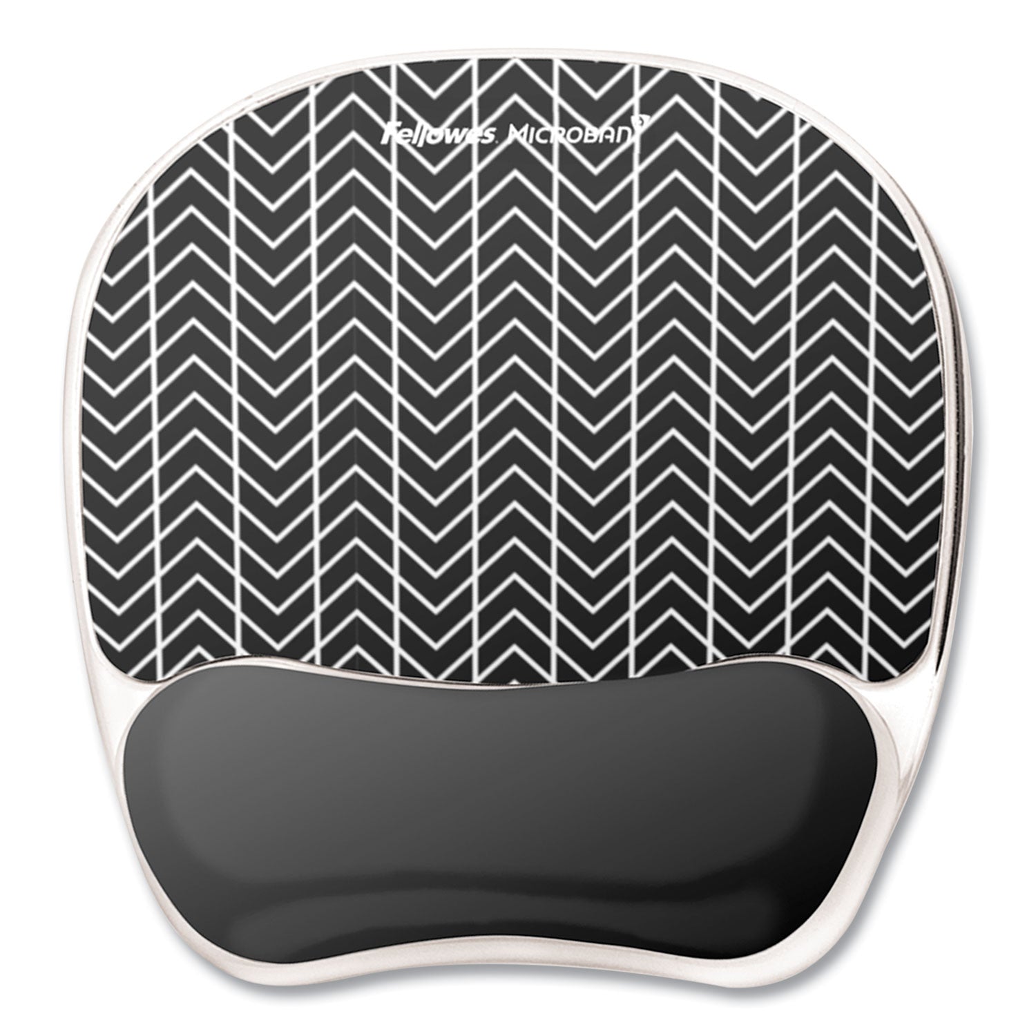 Fellowes® Photo Gel Mouse Pad with Wrist Rest with Microban Protection, 7.87 x 9.25, Chevron Design